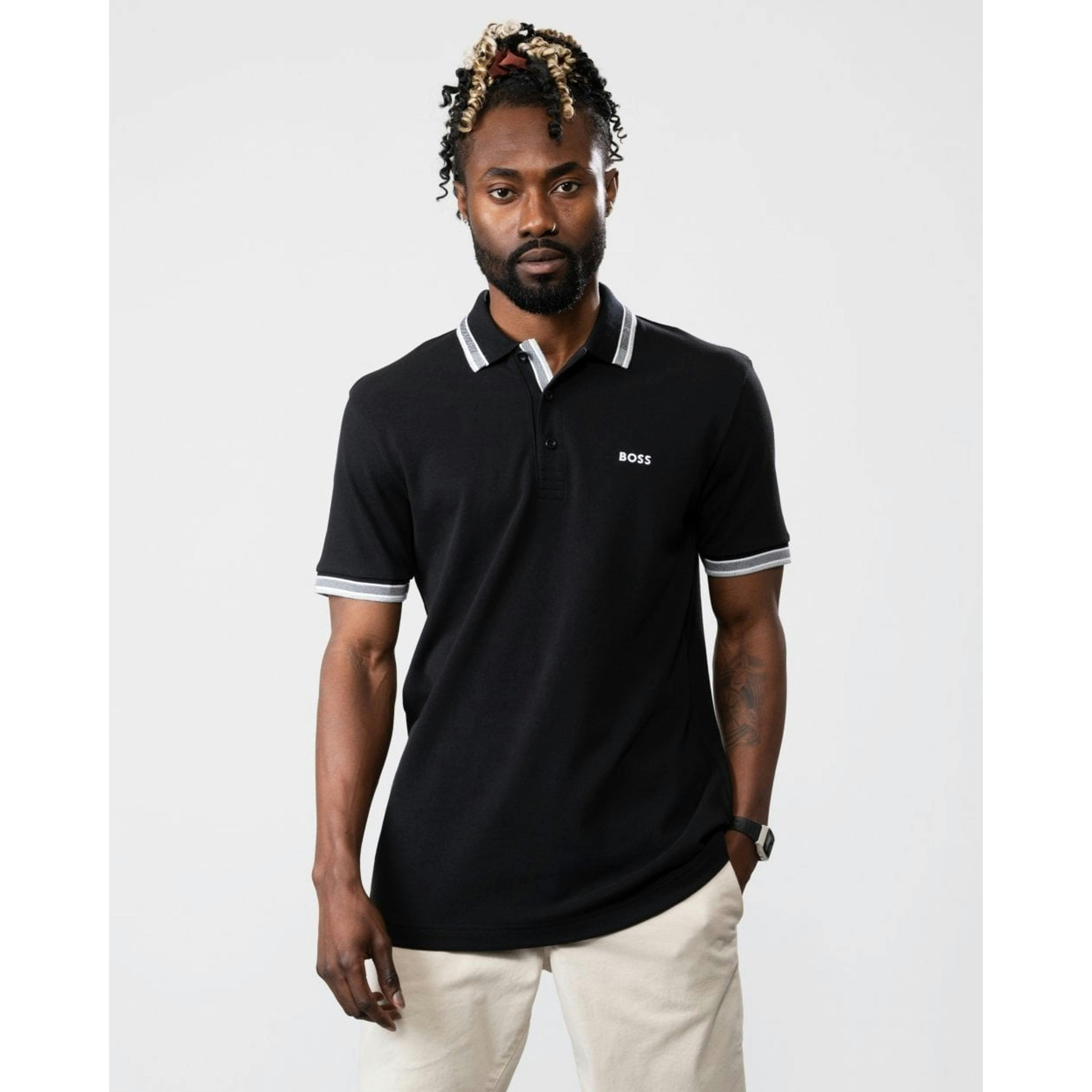 Hugo Boss Contrast Logo Polo Shirt  in Black , view 1 of 4