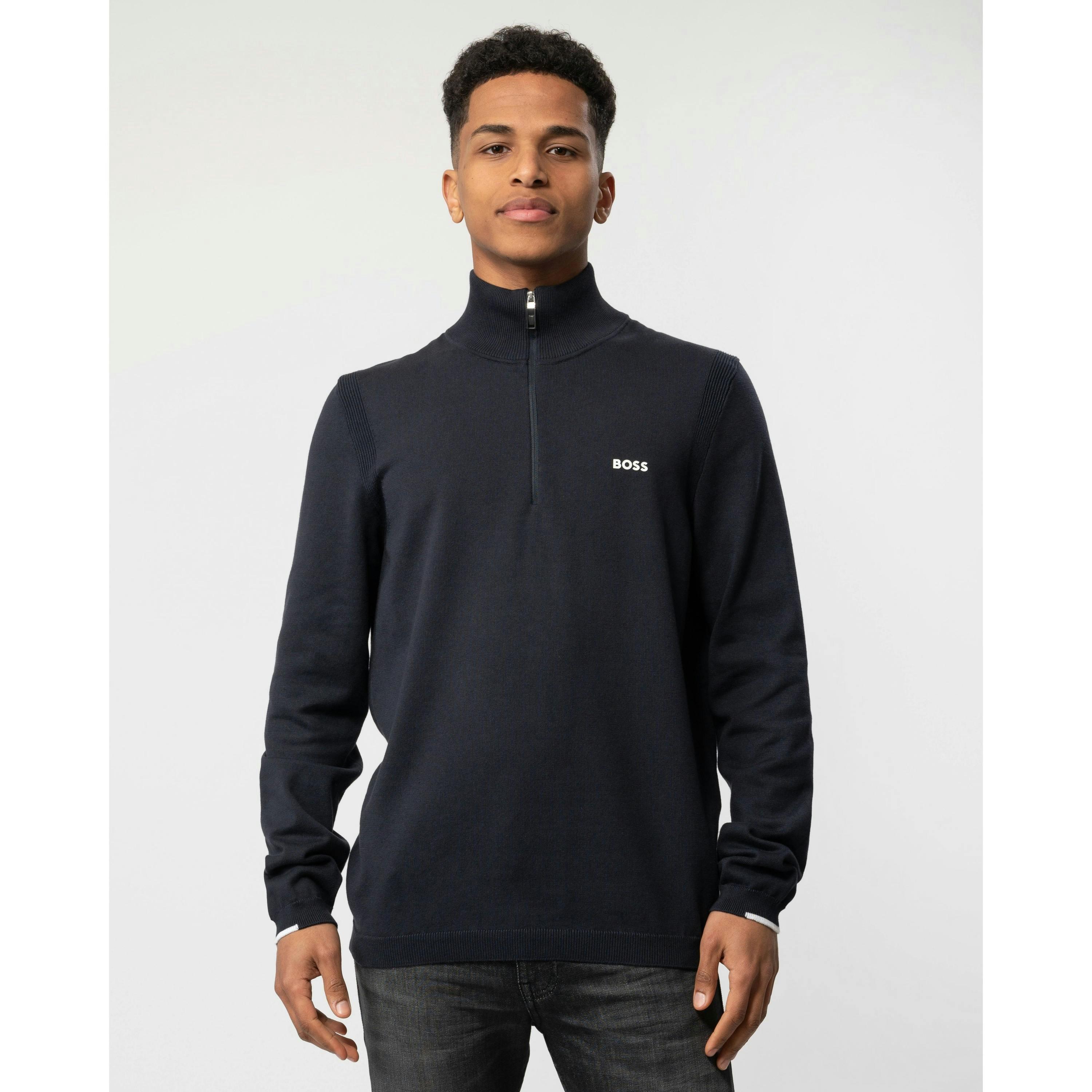 Hugo Boss Logo Print Jumper  in Blue , view 1 of 4