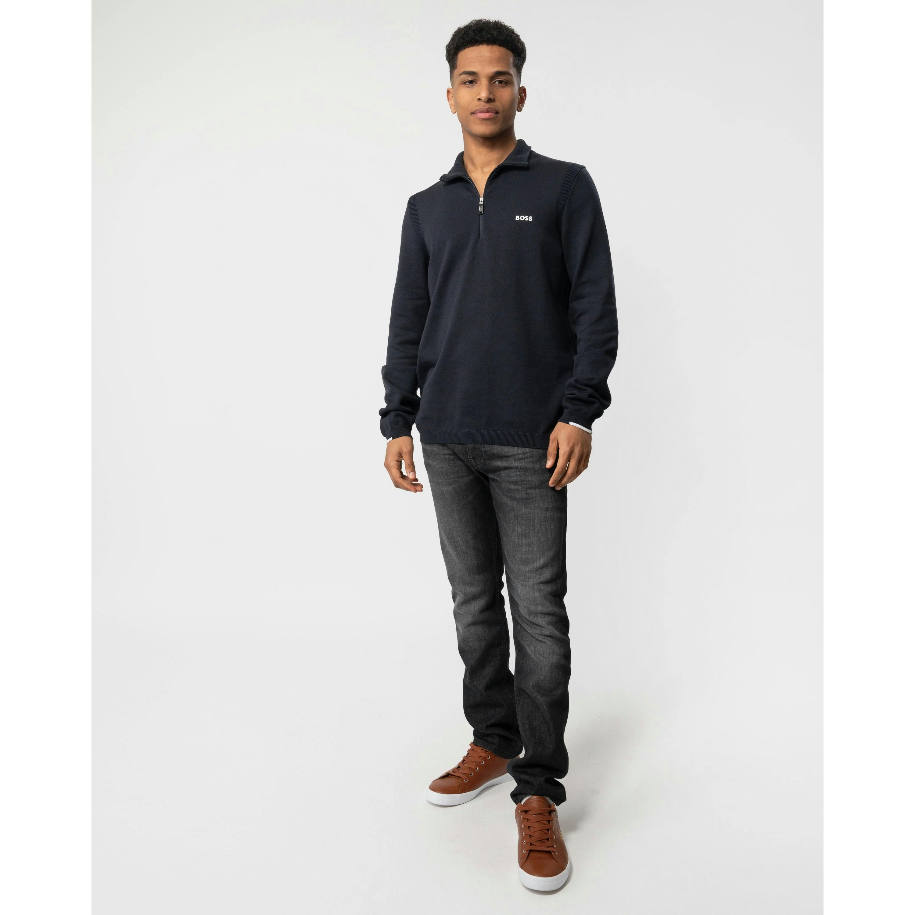 Hugo Boss Logo Print Jumper  in Blue , view 4 of 4