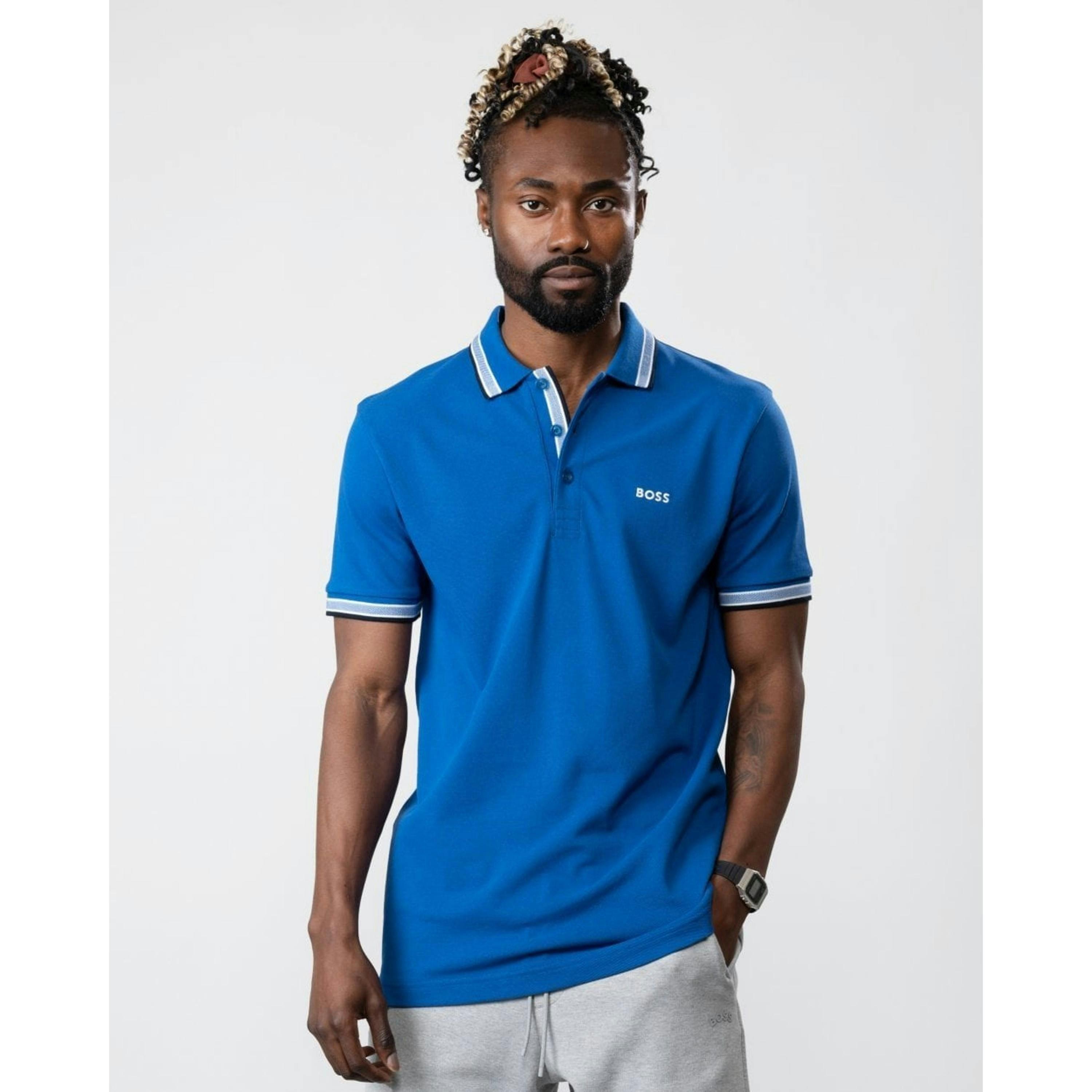 Hugo Boss Contrast Logo Polo Shirt  in Purple , view 1 of 4