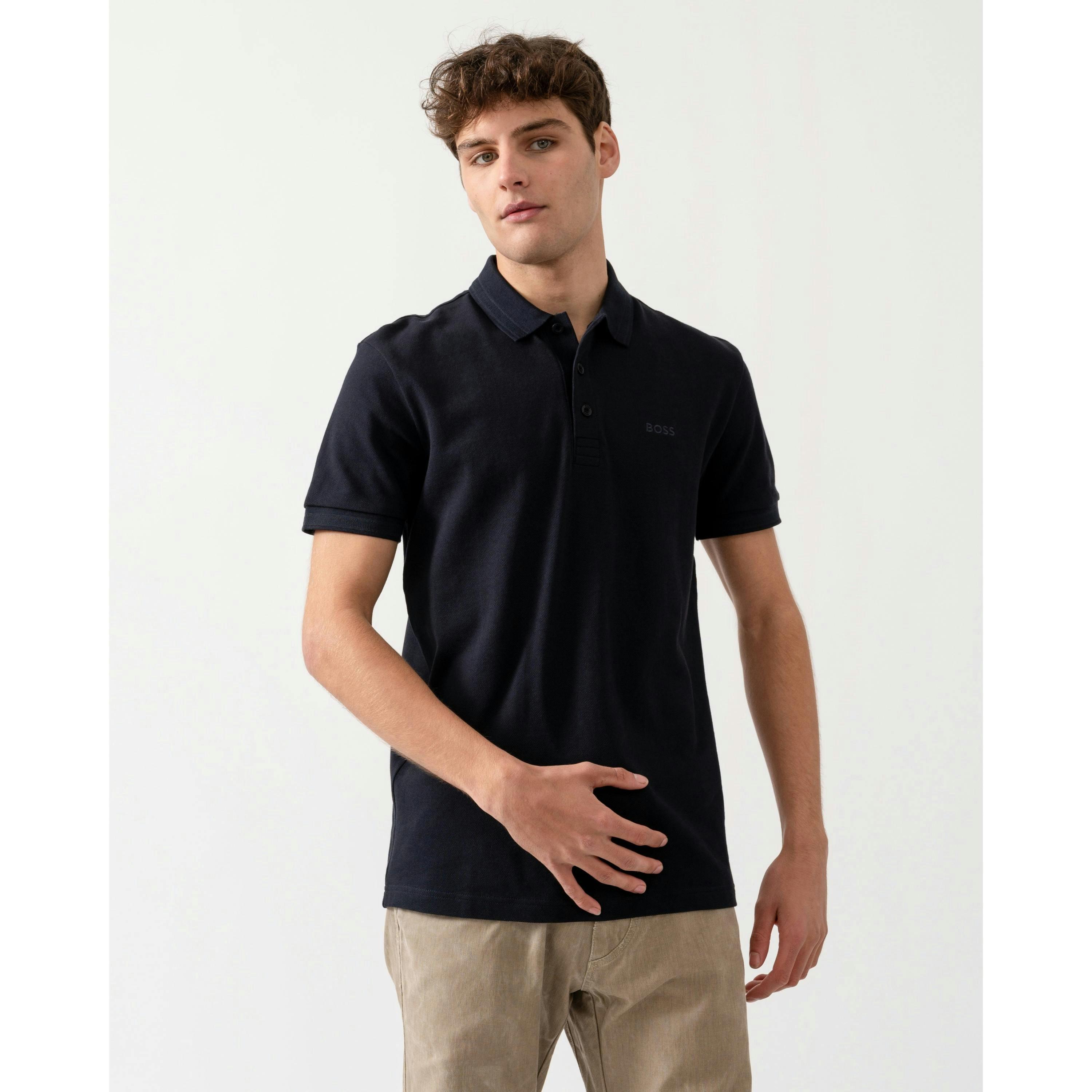 Hugo Boss Contrast Logo Polo Shirt  in Black , view 1 of 4