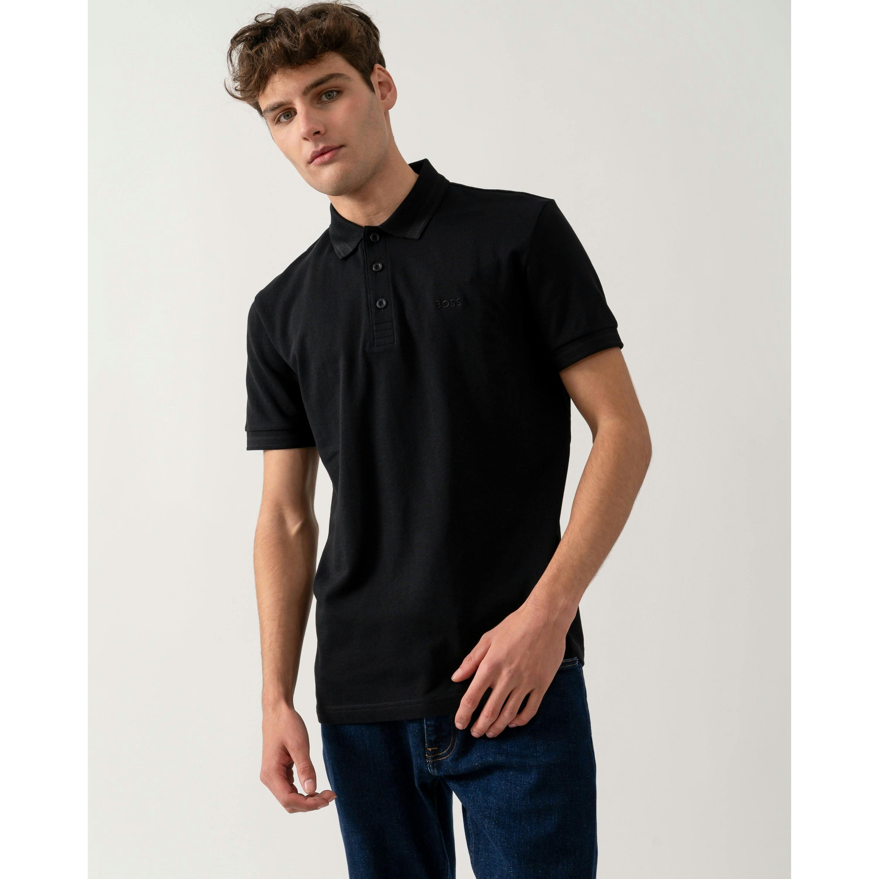 Hugo Boss Contrast Logo Polo Shirt  in Black , view 1 of 4
