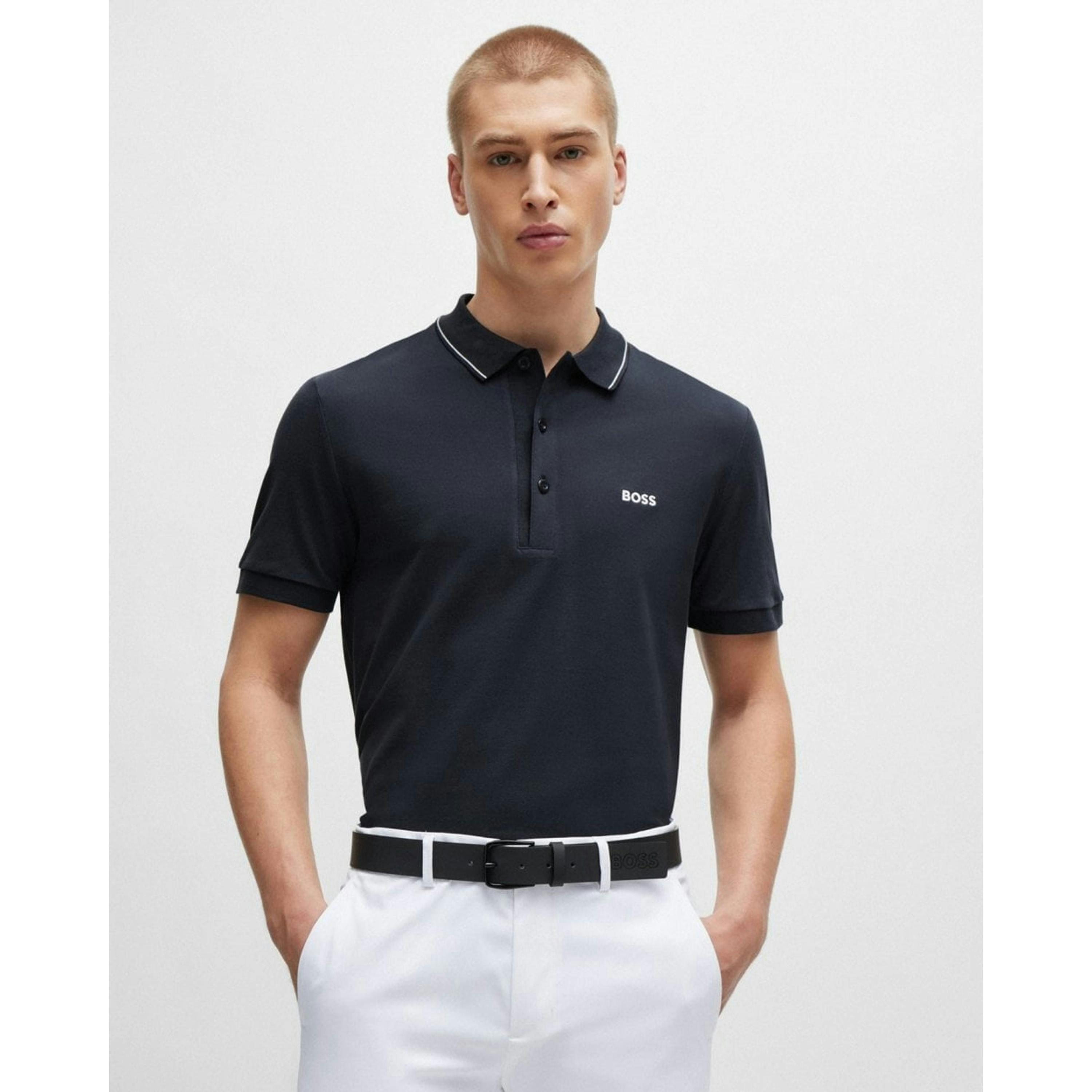 Hugo Boss Tipped Polo Shirt  in Blue , view 1 of 4