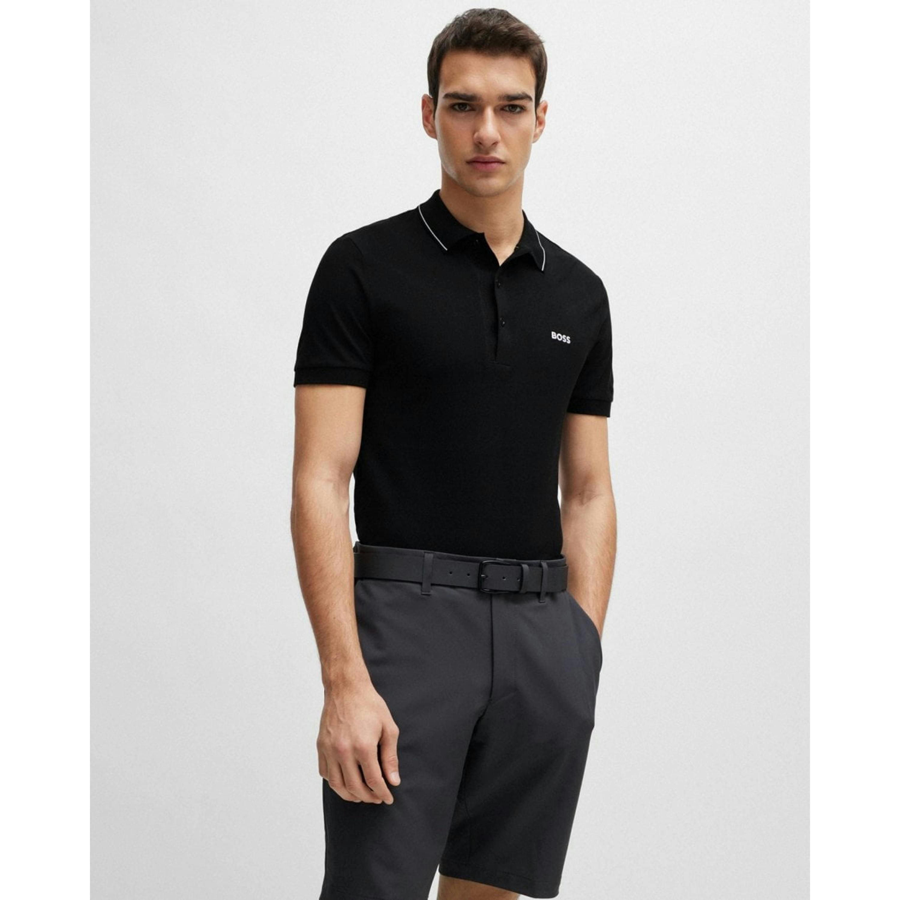 Hugo Boss Tipped Collar Polo Shirt  in Black , view 1 of 4