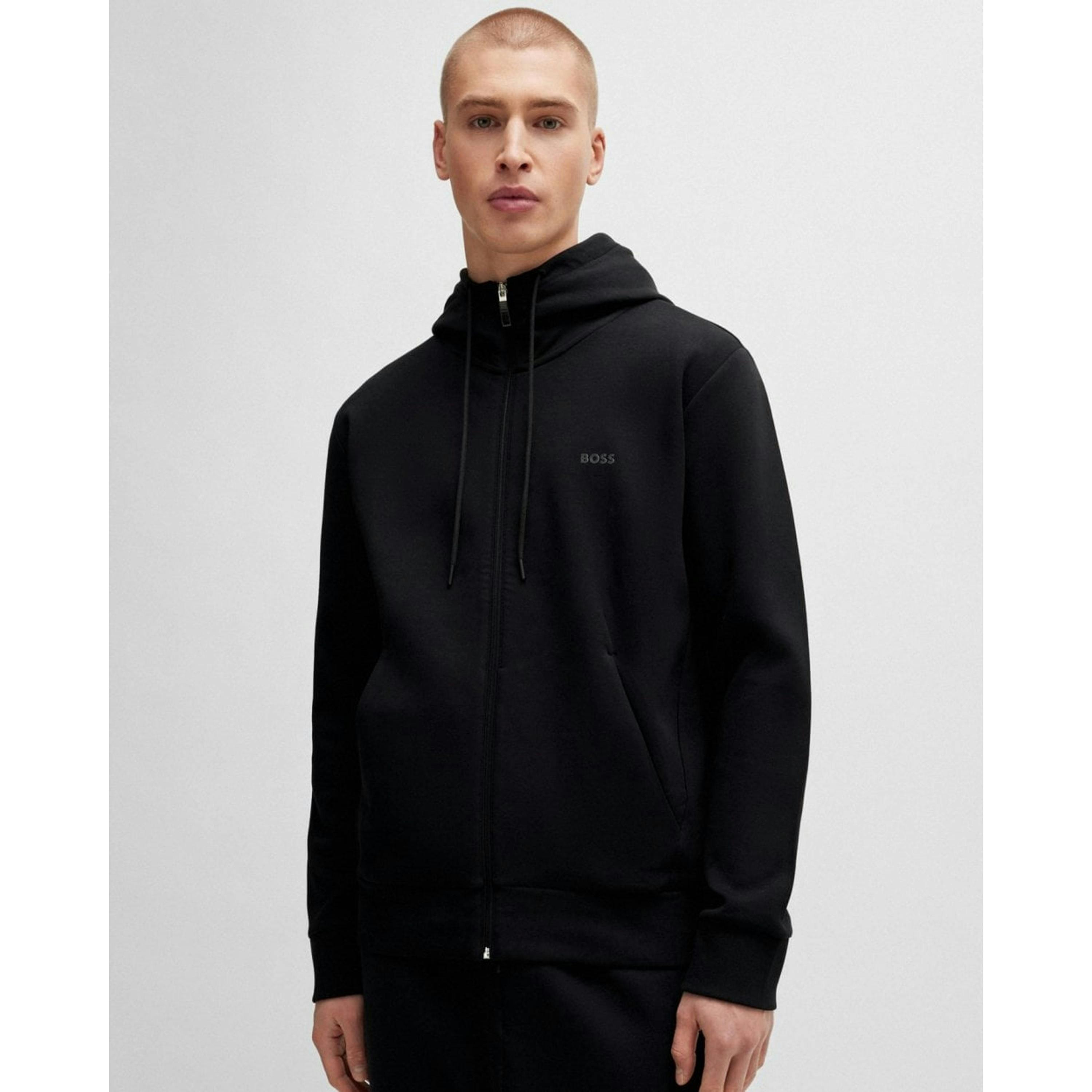 Hugo Boss Logo Print Hoodie  in Black , view 1 of 4