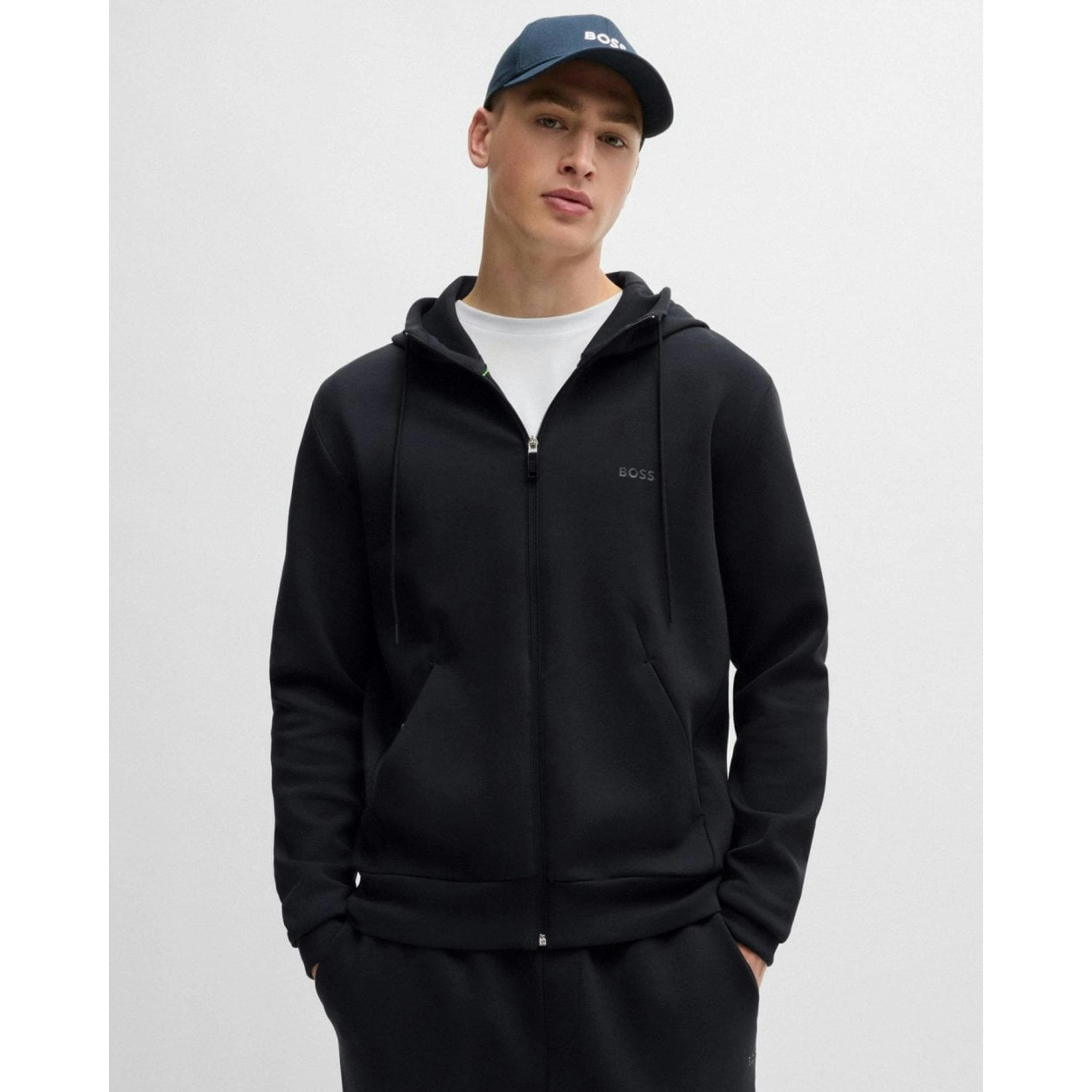 Hugo Boss Logo Print Hoodie  in Grey , view 1 of 4