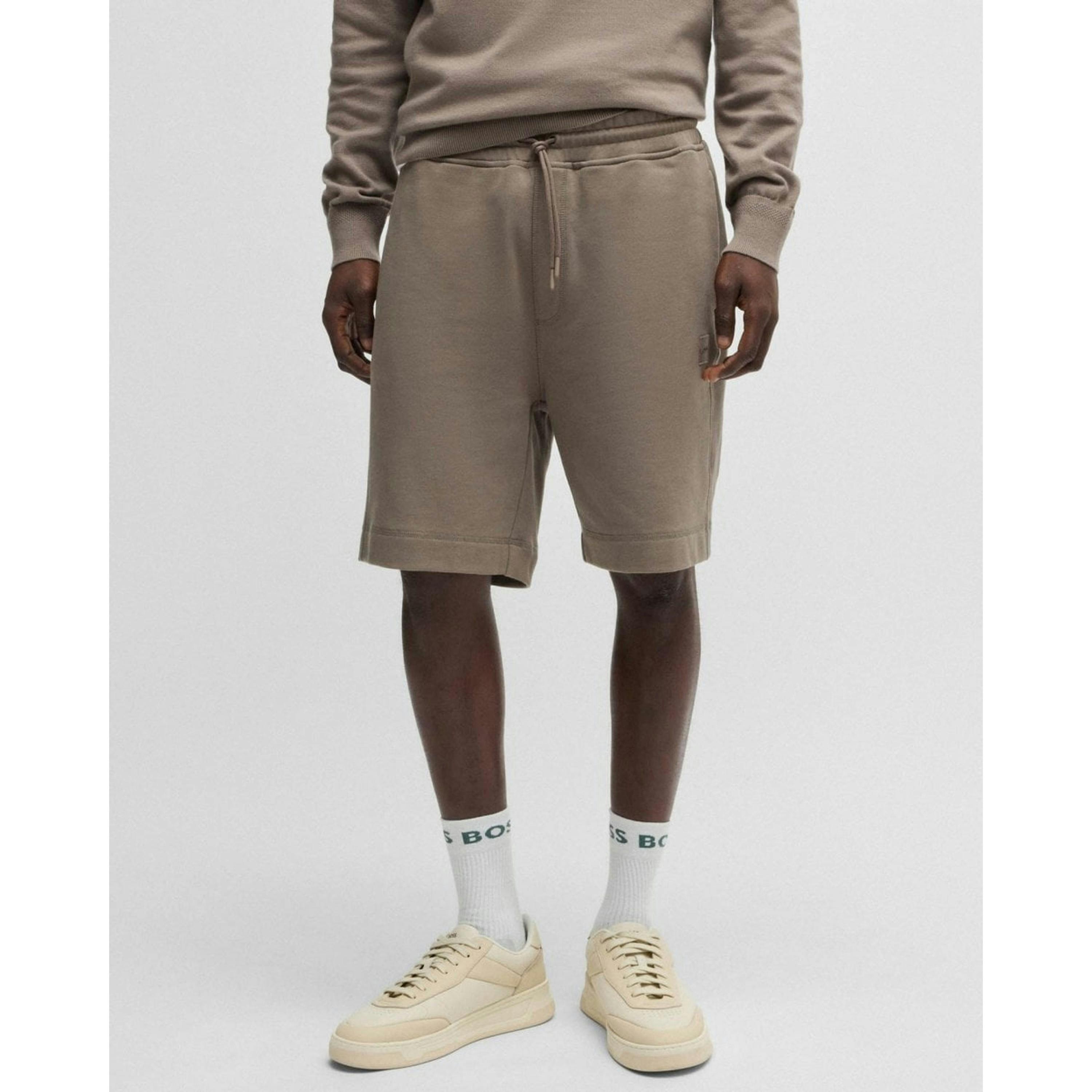 Hugo Boss Logo Badge Chino Shorts  in Grey , view 1 of 4