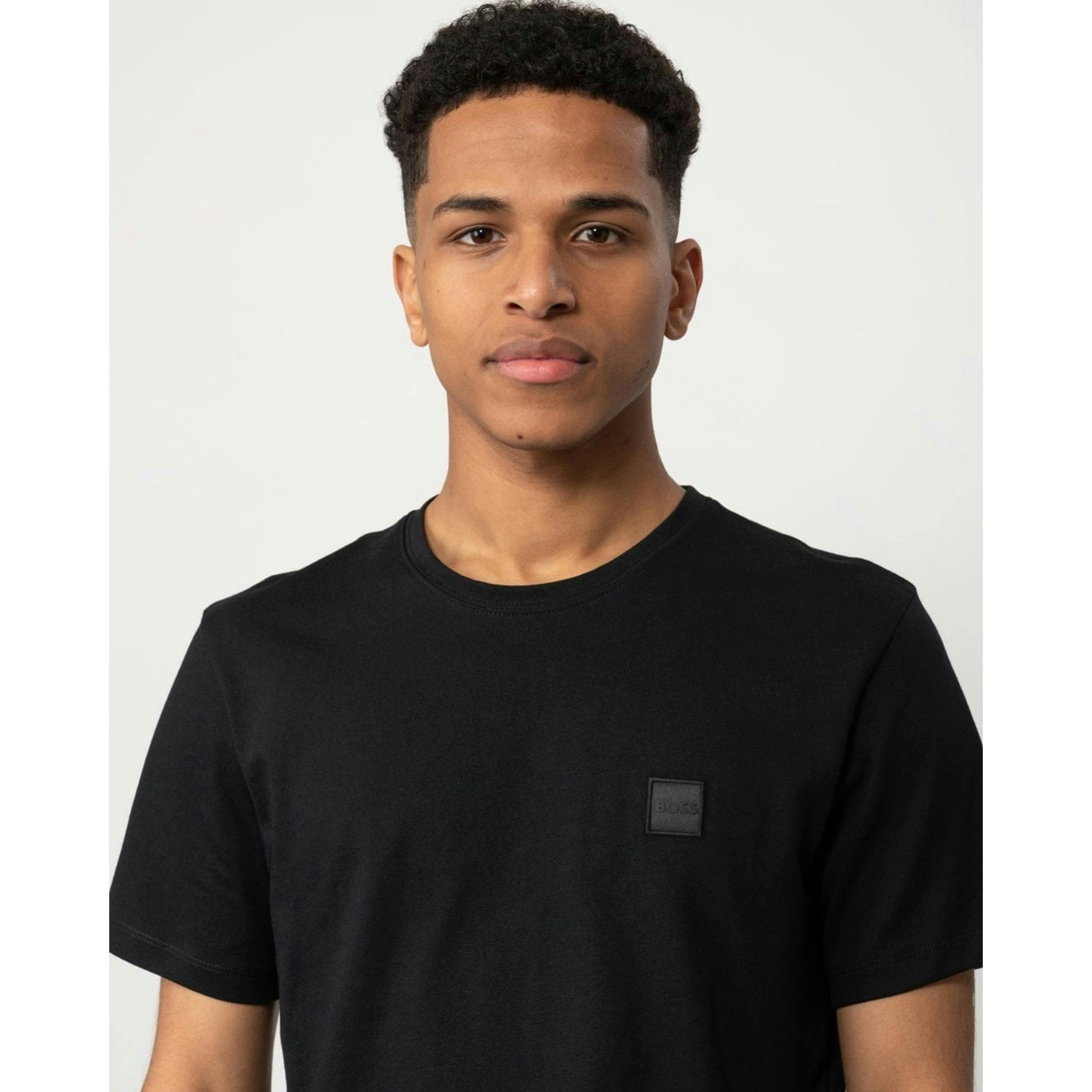 Hugo Boss Logo Patch T-Shirt  in Black , view 3 of 4
