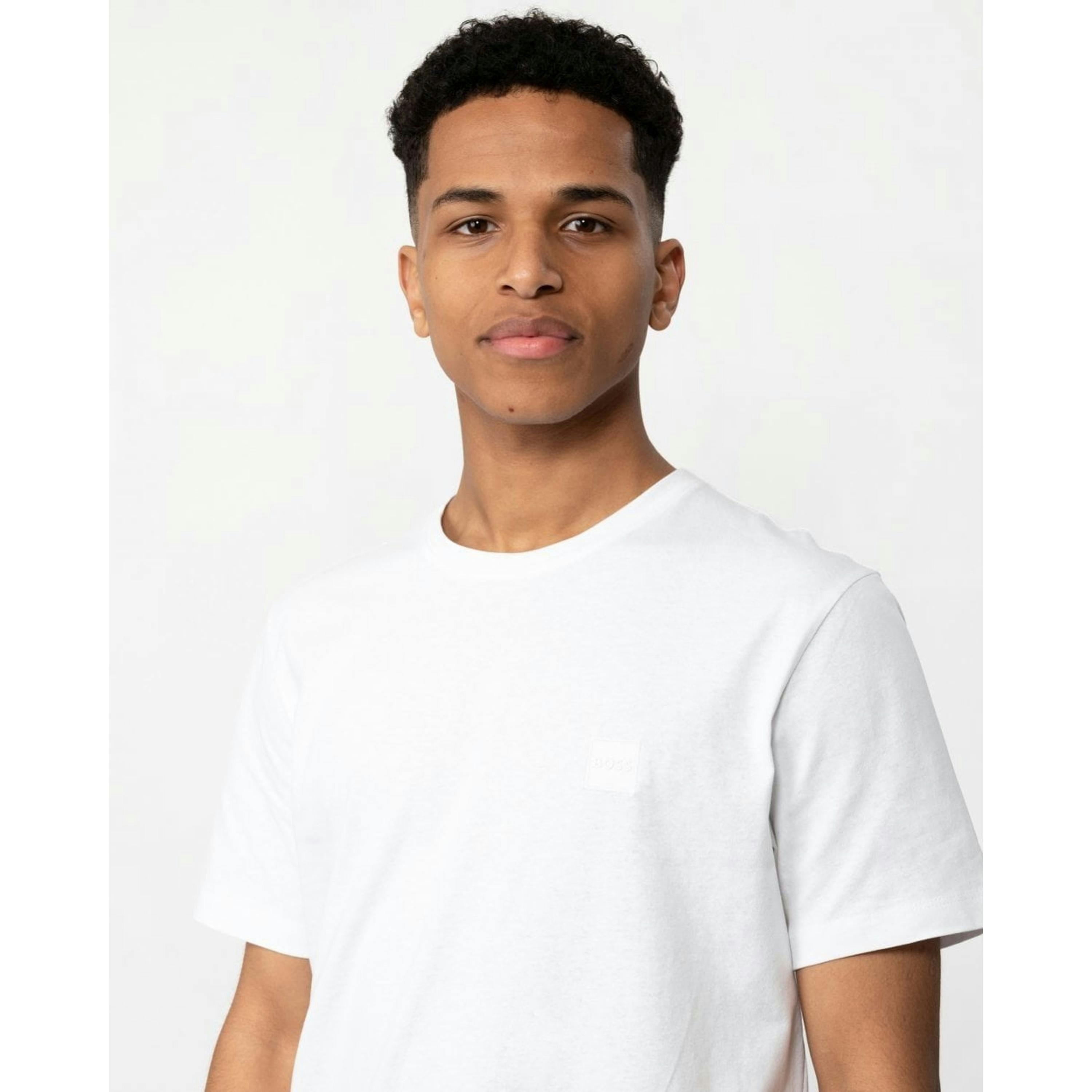 Hugo Boss Logo Patch T-Shirt  in White , view 3 of 4