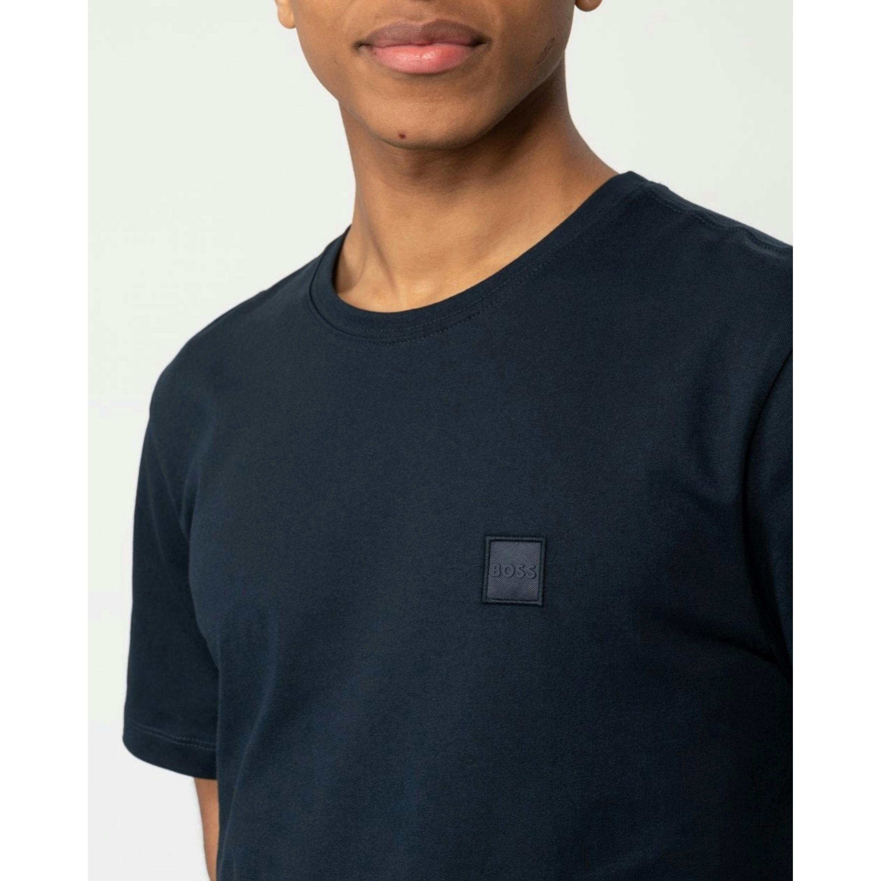 Hugo Boss Logo Patch T-Shirt  in Blue , view 3 of 4