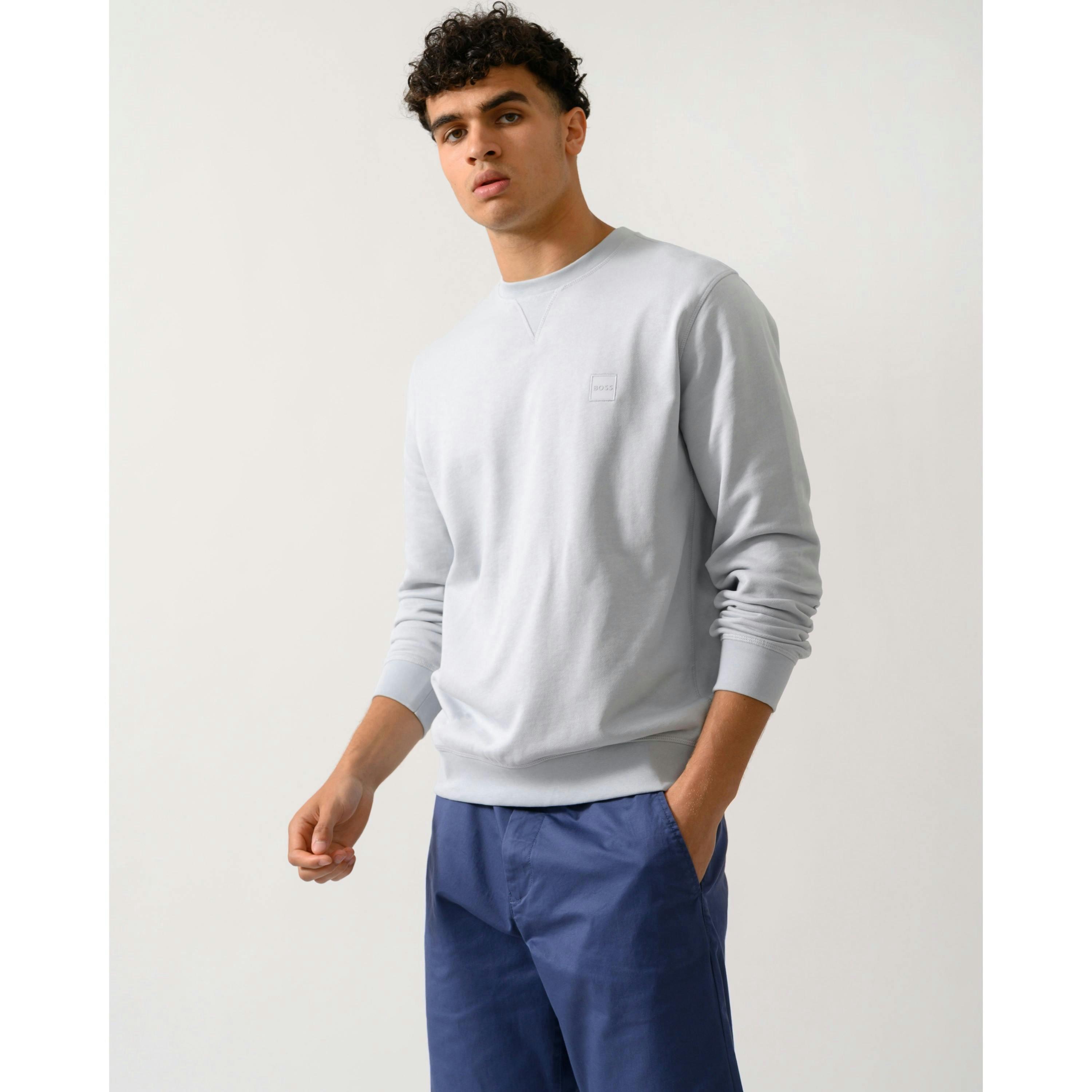 Hugo Boss Logo Patch Sweatshirt  in Grey , view 1 of 4