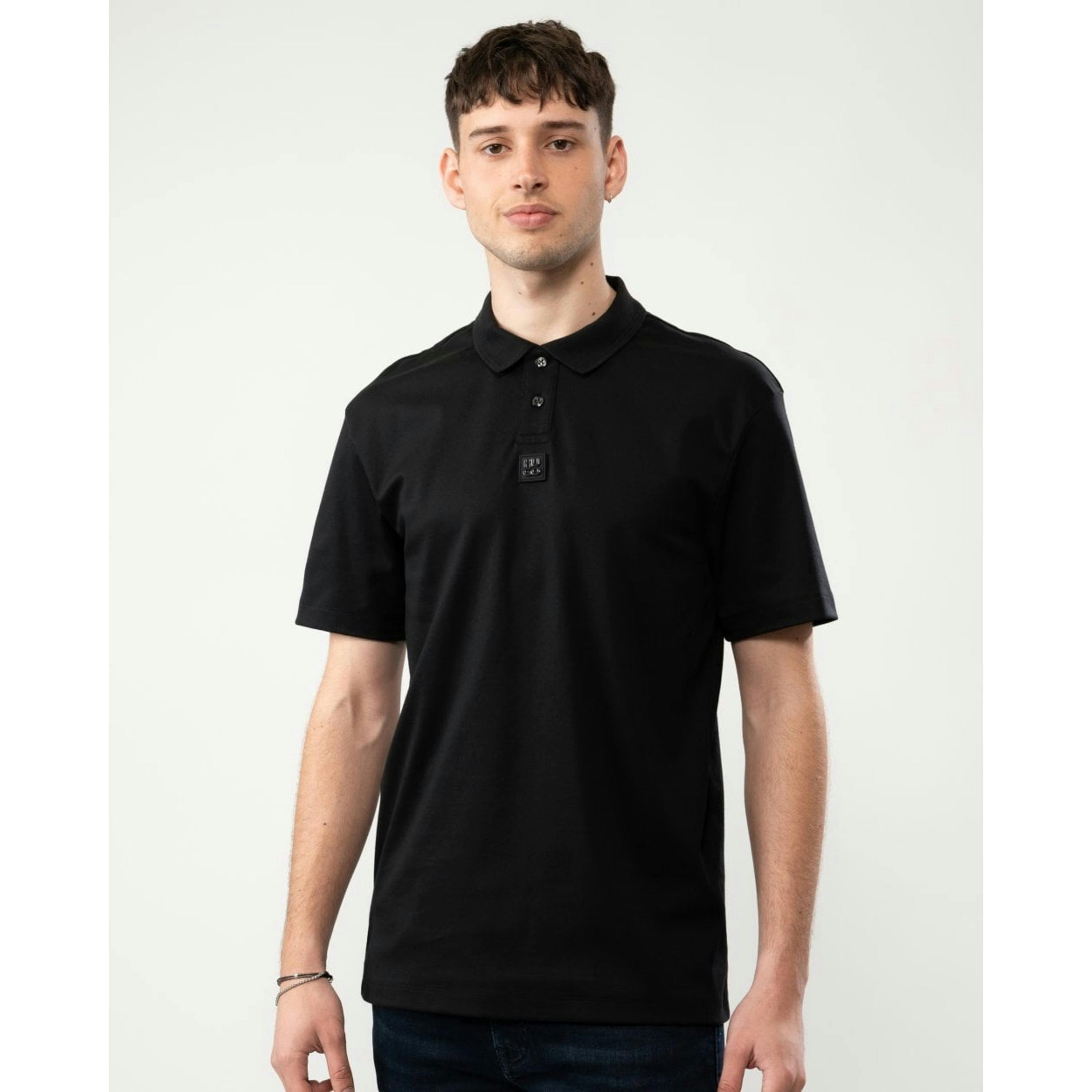 Hugo Boss Stacked Logo Polo Shirt  in Black , view 1 of 4