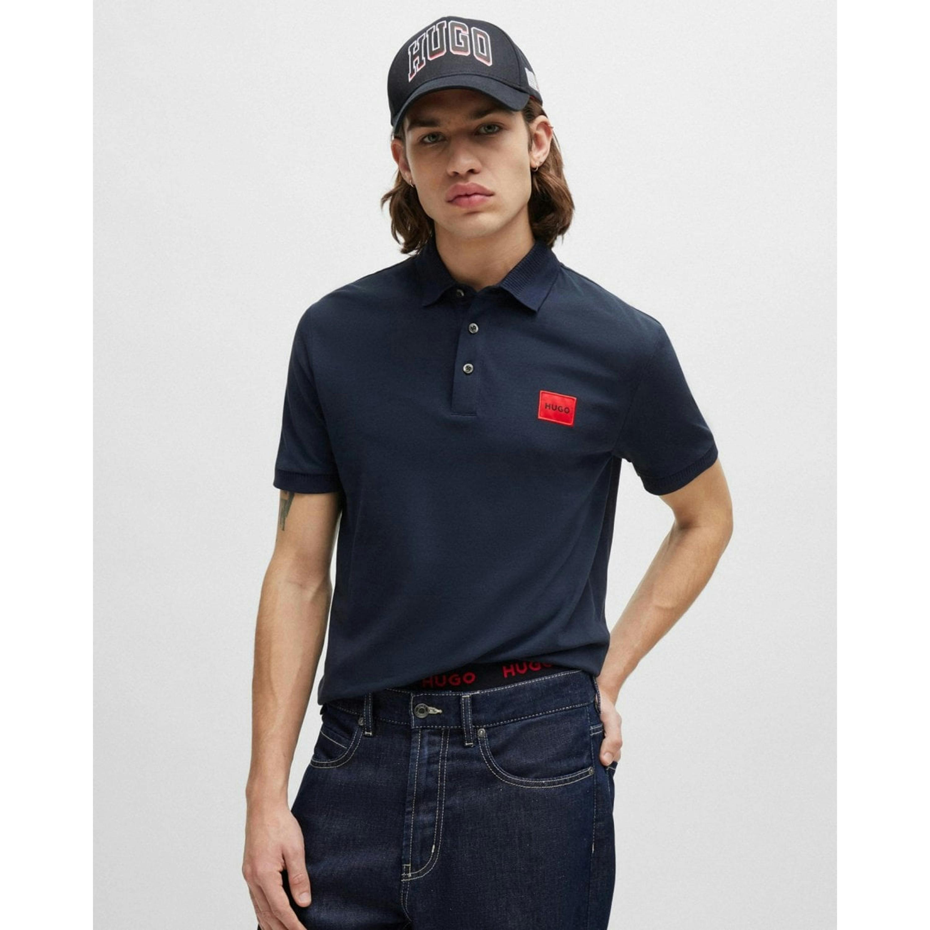 Hugo Boss Logo Label Polo Shirt  in Blue , view 1 of 4