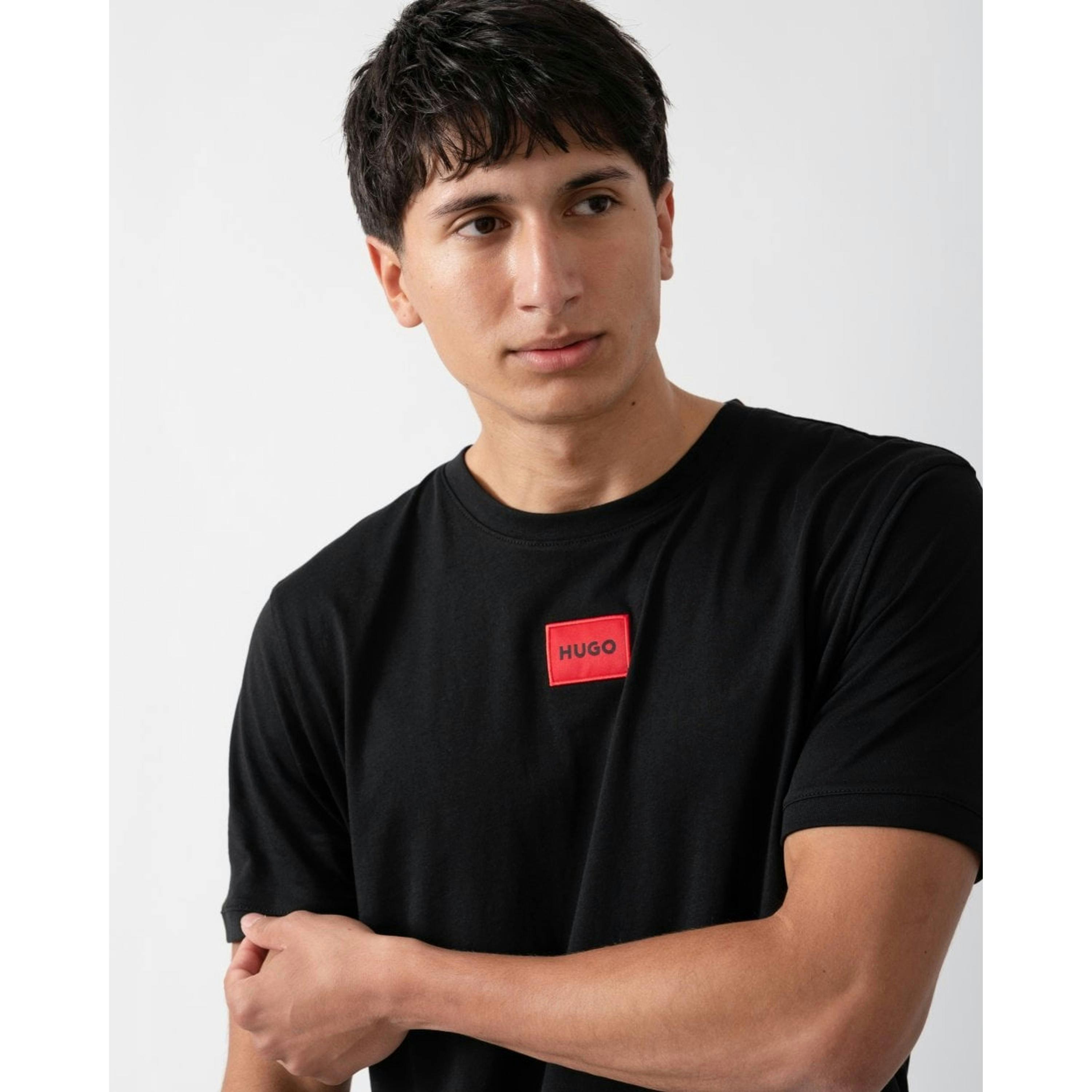 Hugo Boss Label Logo T-Shirt  in Black , view 3 of 4