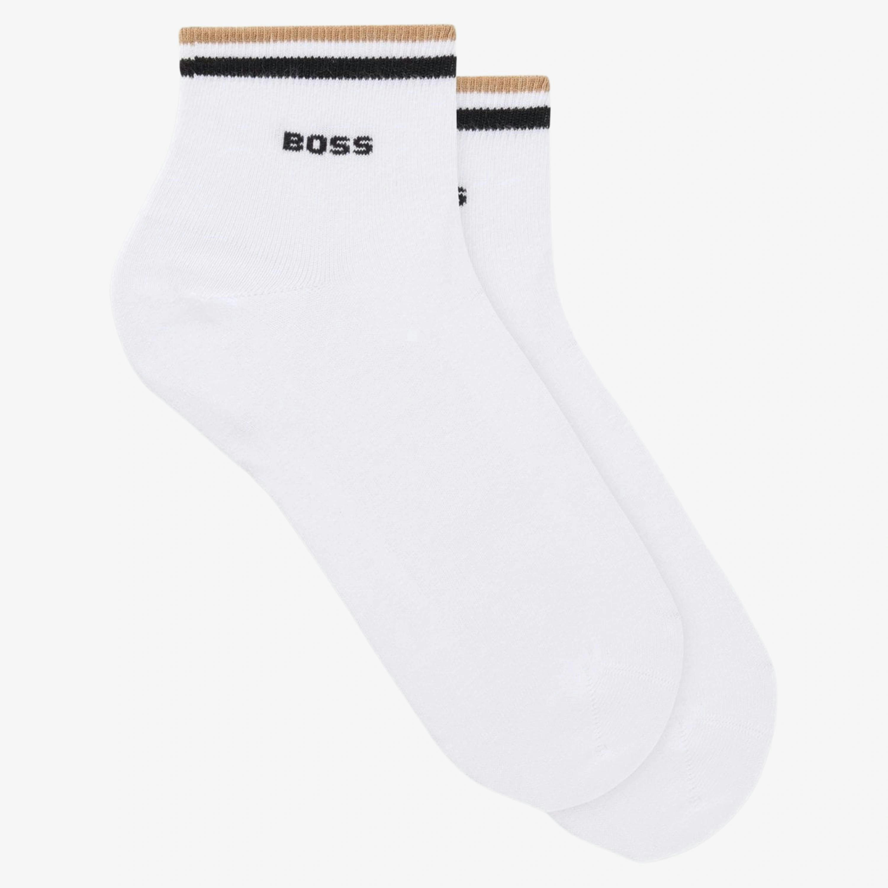 Hugo Boss Signature Stripe Socks  in White , view 1 of 3