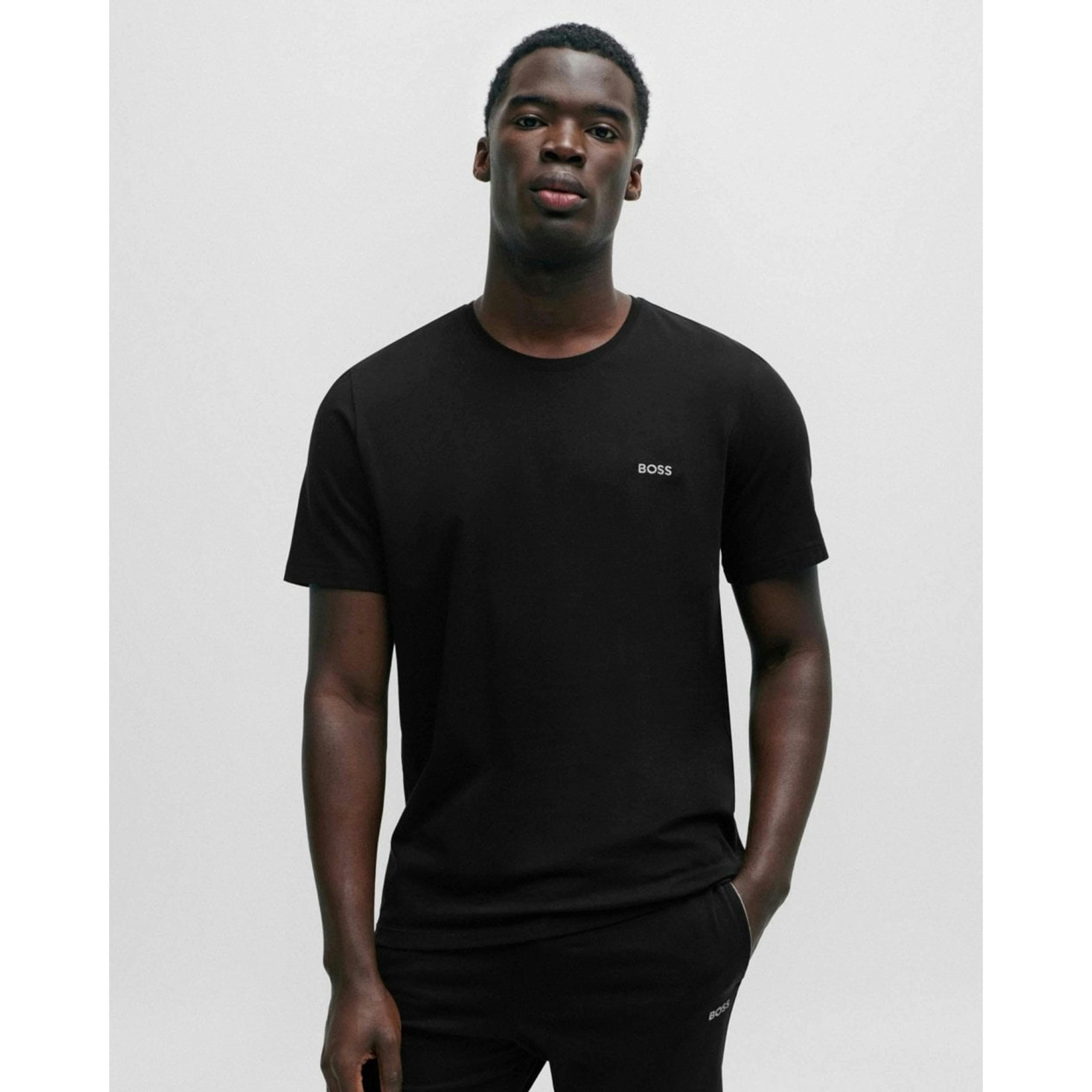 Hugo Boss Logo Detail T-Shirt  in Black , view 1 of 4
