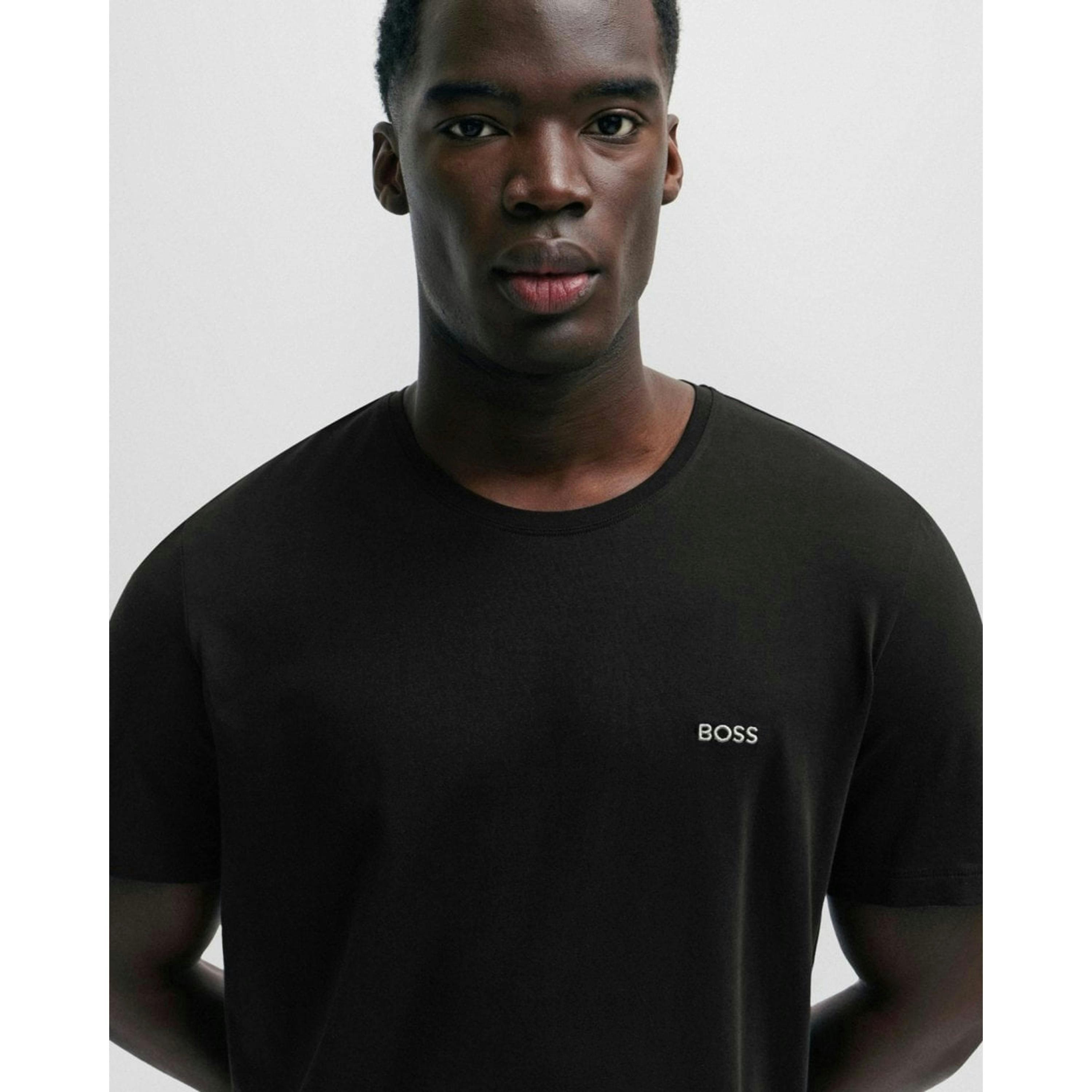 Hugo Boss Logo Detail T-Shirt  in Black , view 3 of 4