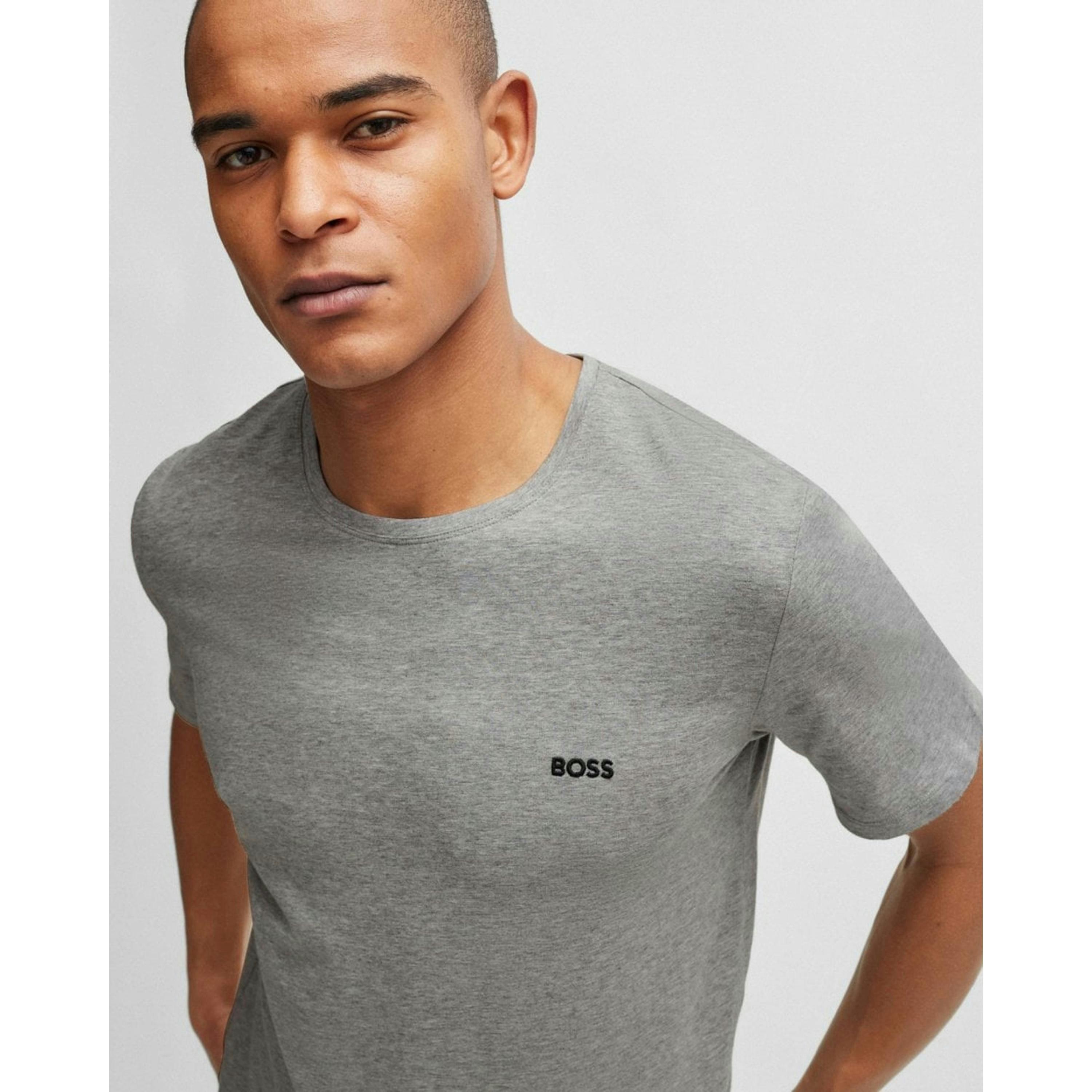 Hugo Boss Logo Detail T-Shirt  in Grey , view 3 of 4