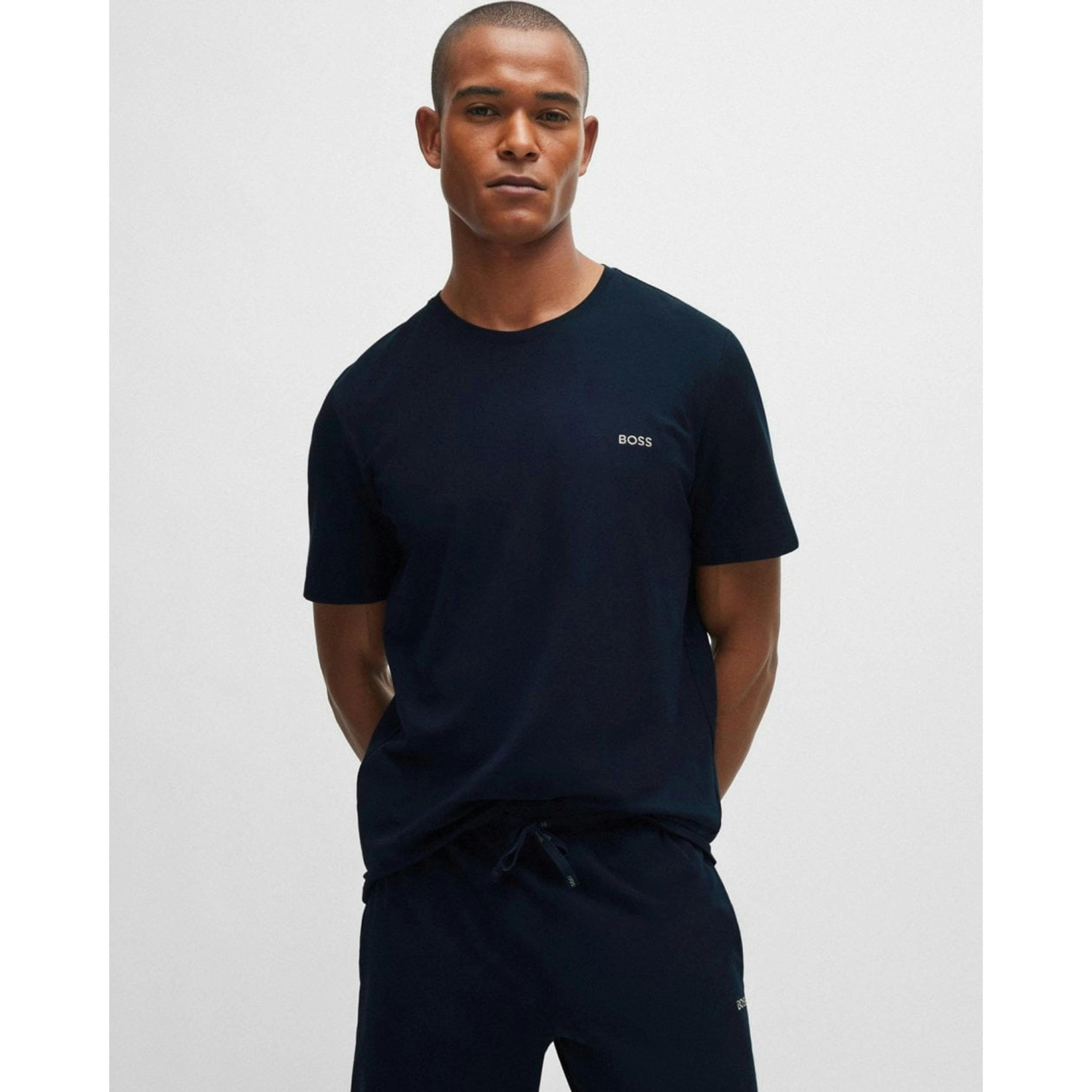 Hugo Boss Logo Detail T-Shirt  in Blue , view 1 of 4
