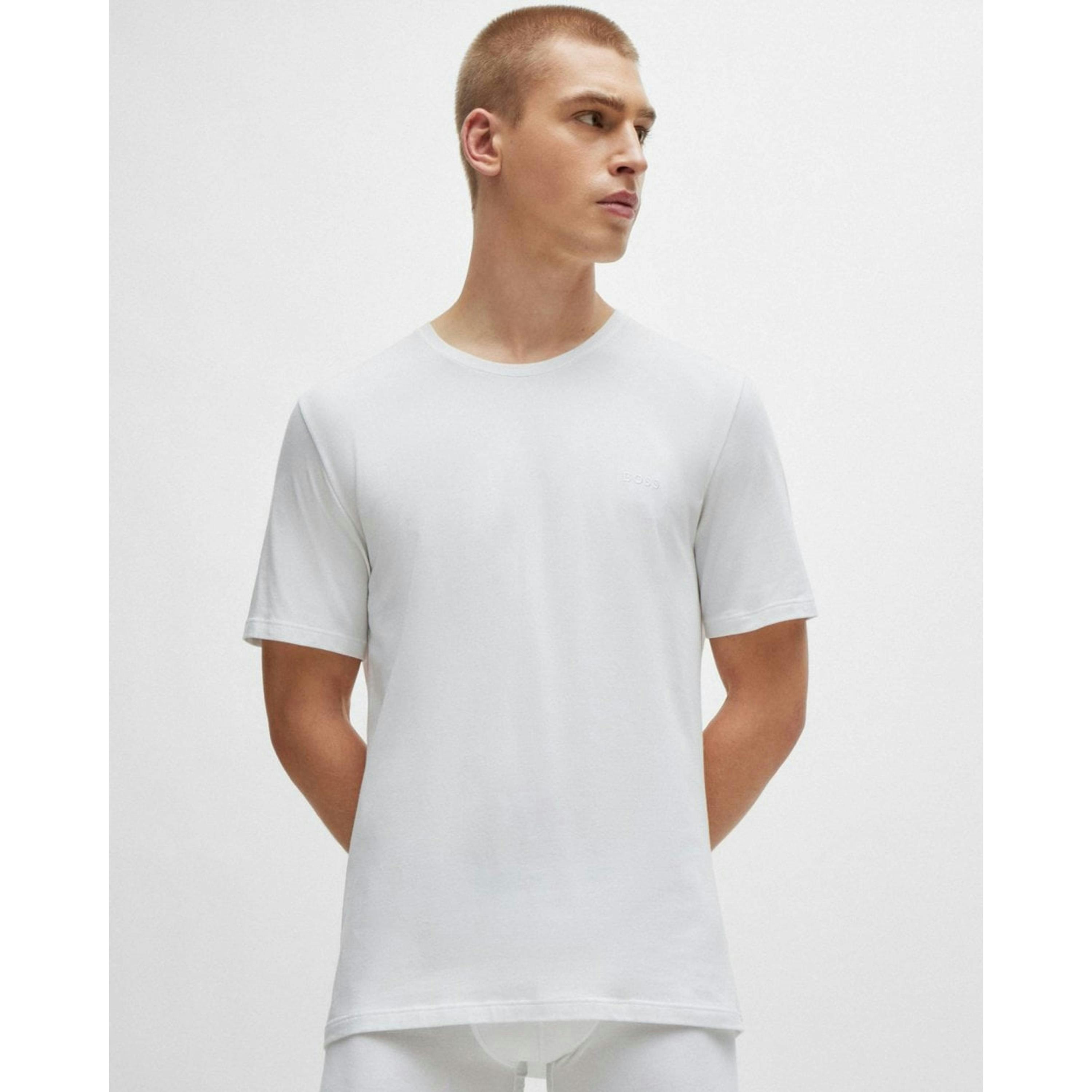 Hugo Boss Logo Detail T-Shirt  in White , view 1 of 4