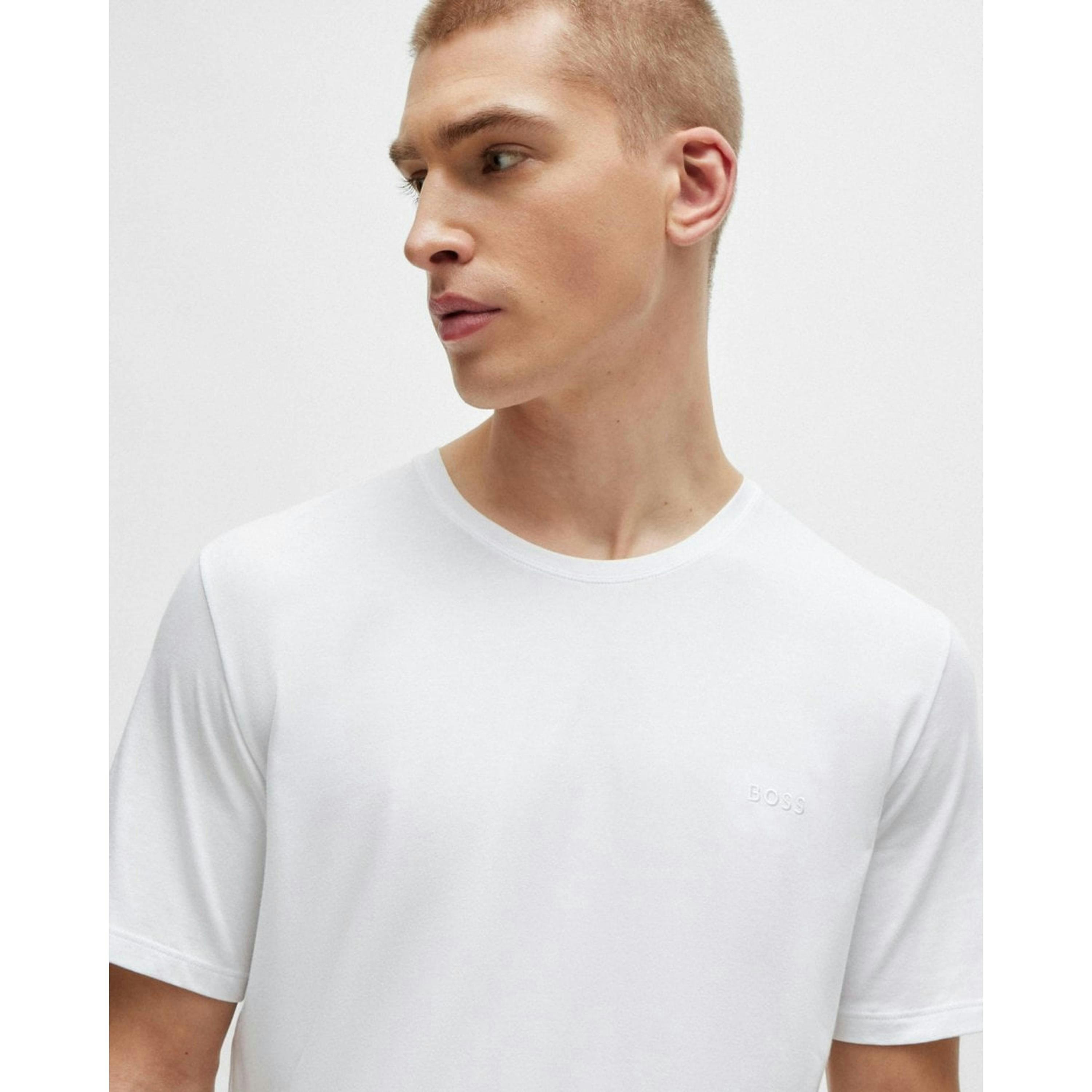 Hugo Boss Logo Detail T-Shirt  in White , view 4 of 4
