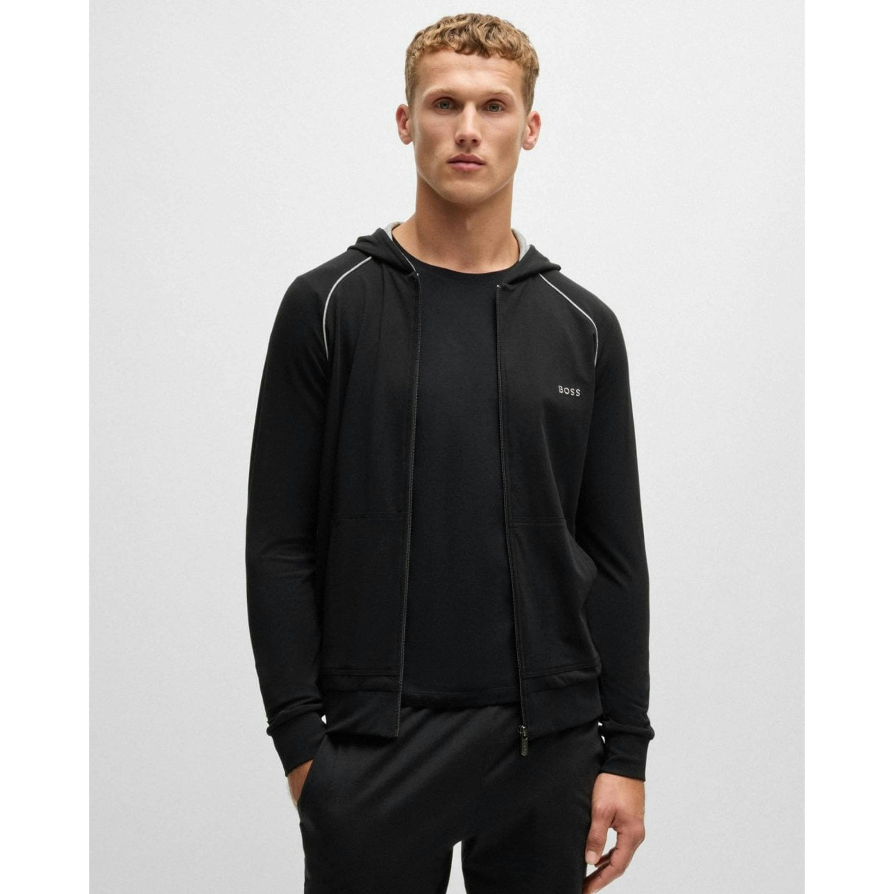 Hugo Boss Embroidered Logo Hoodie  in Black , view 1 of 4