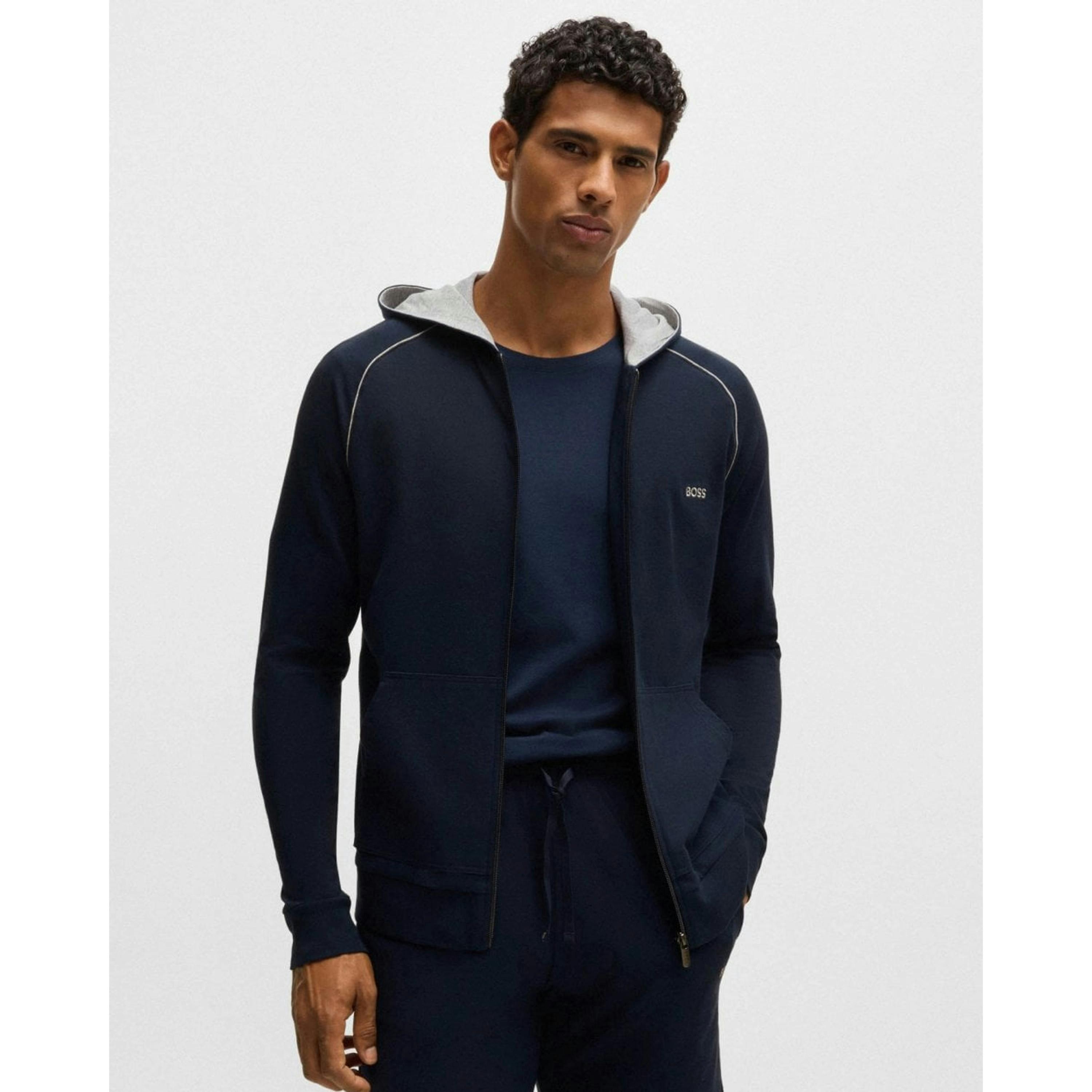 Hugo Boss Embroidered Logo Hoodie  in Blue , view 1 of 4