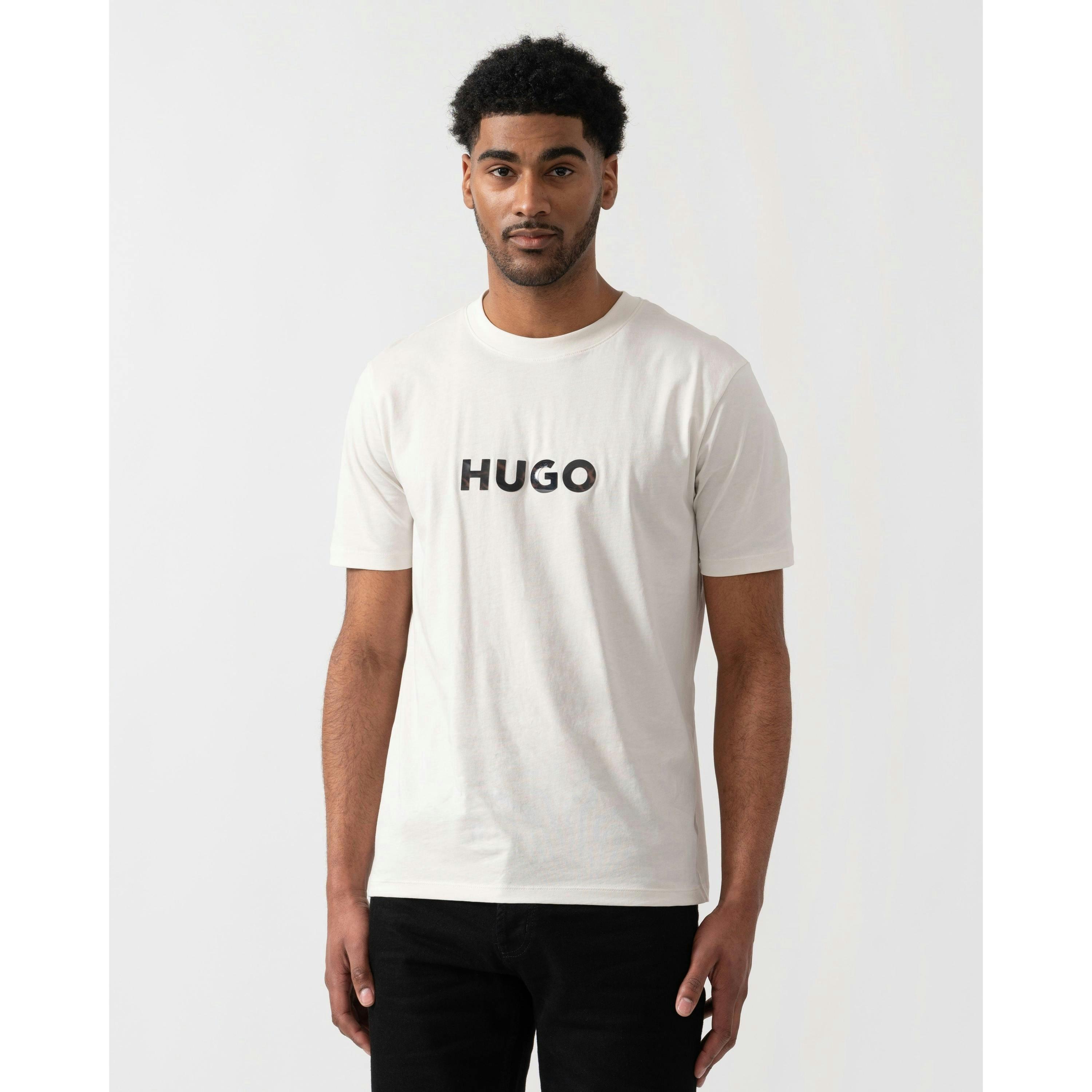Hugo Boss Tortoise-Logo T-Shirt  in Ivory , view 1 of 4