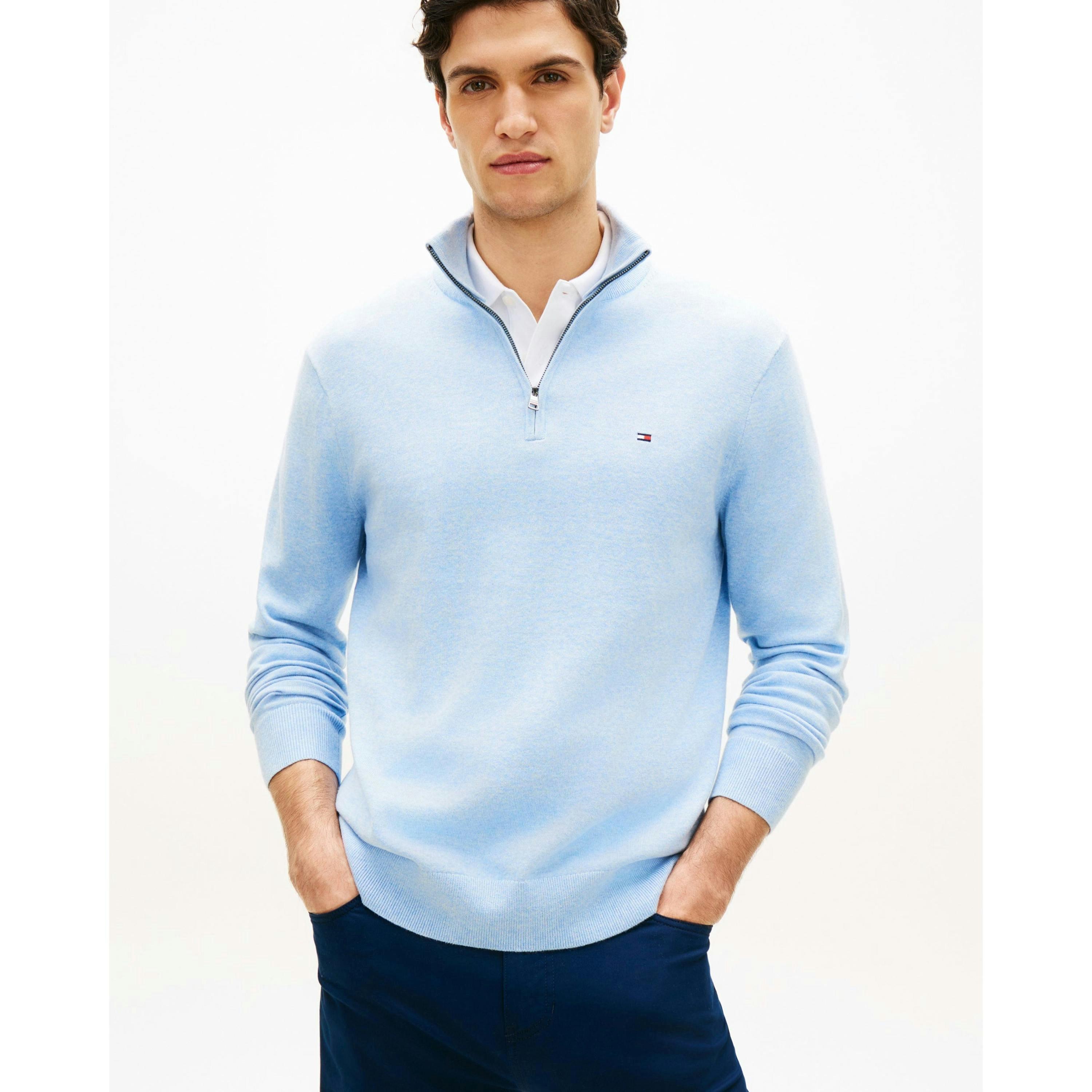 Tommy Hilfiger Mock Sweatshirt  in Blue , view 1 of 5