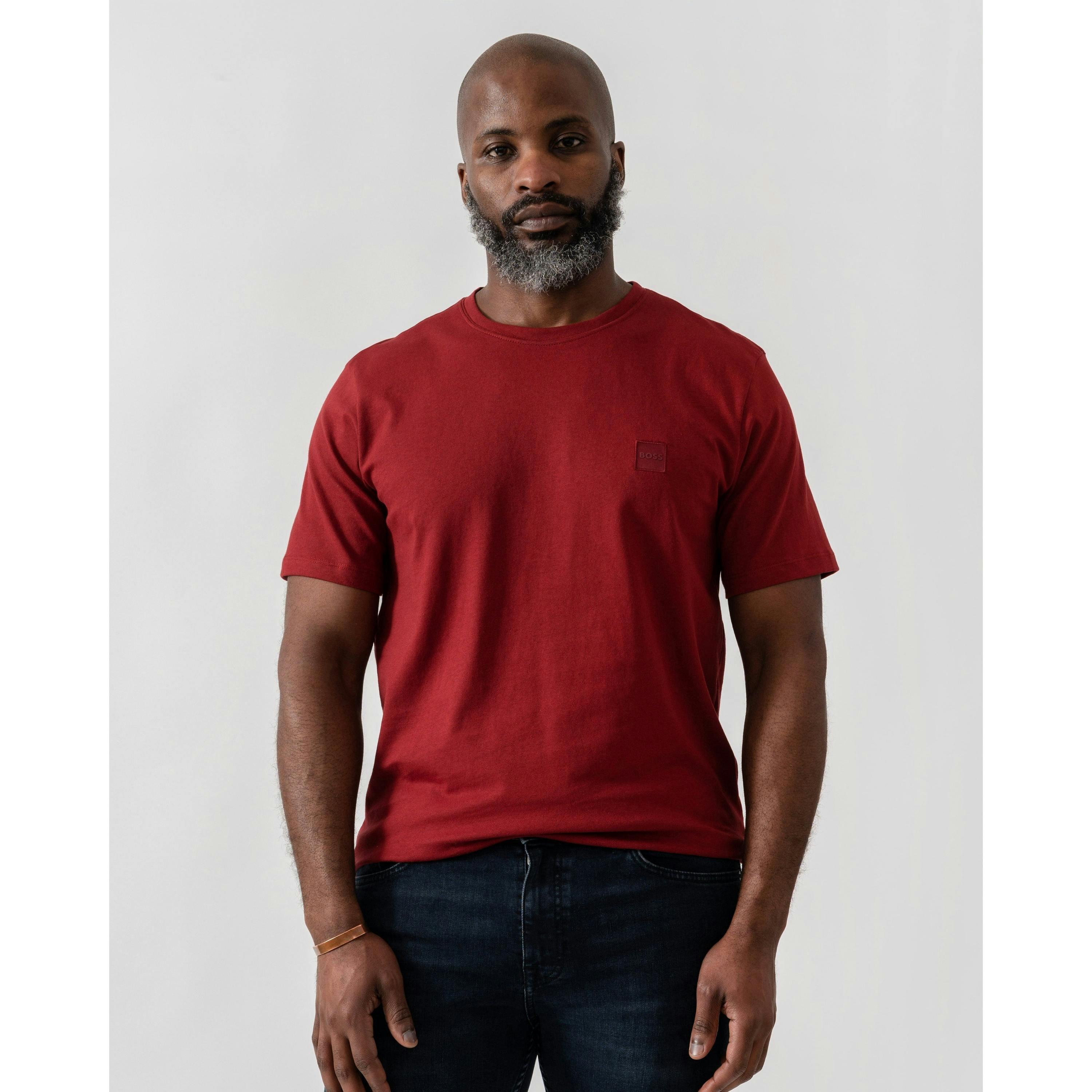 Hugo Boss Logo Patch T-Shirt  in Brown , view 1 of 4