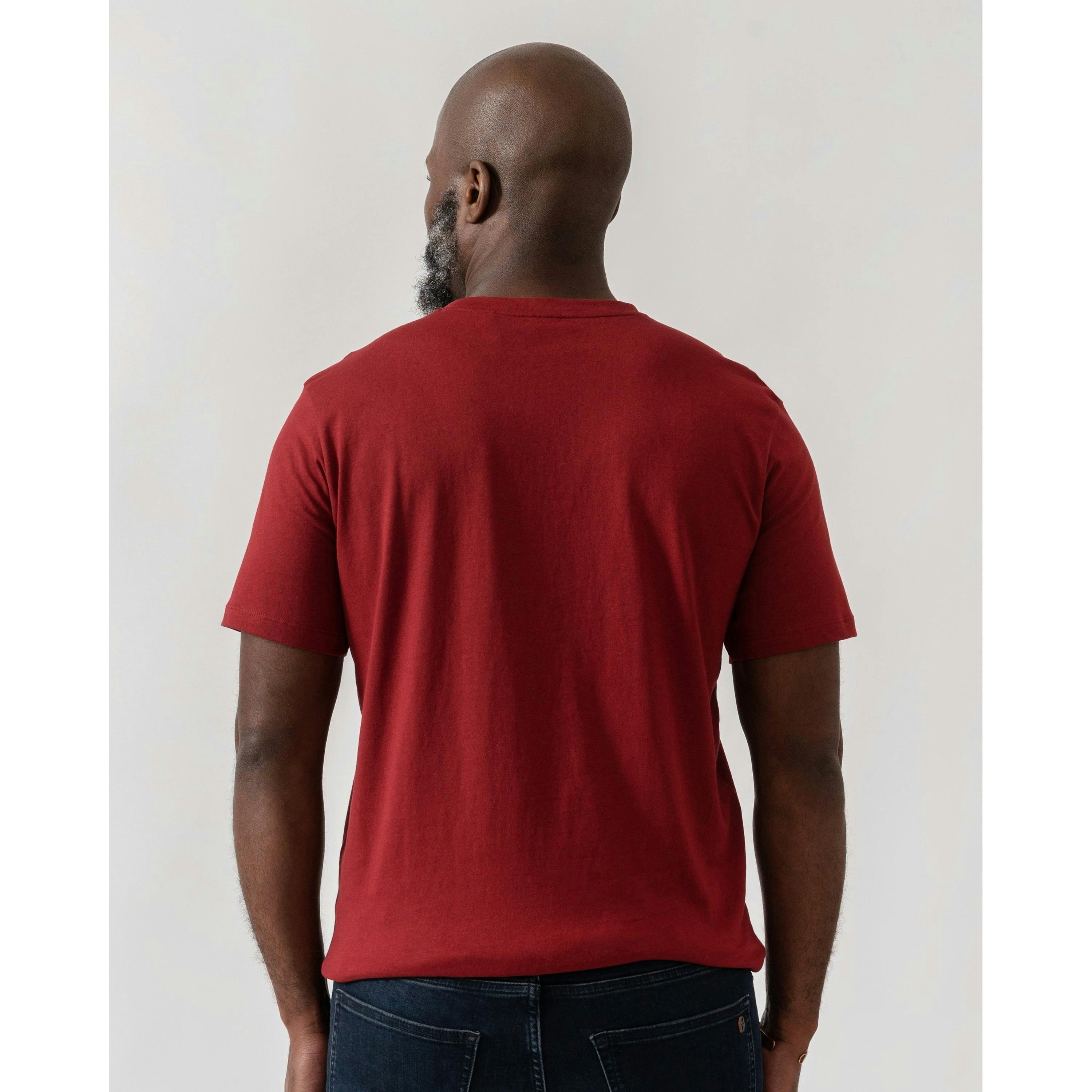 Hugo Boss Logo Patch T-Shirt  in Wine , view 2 of 4