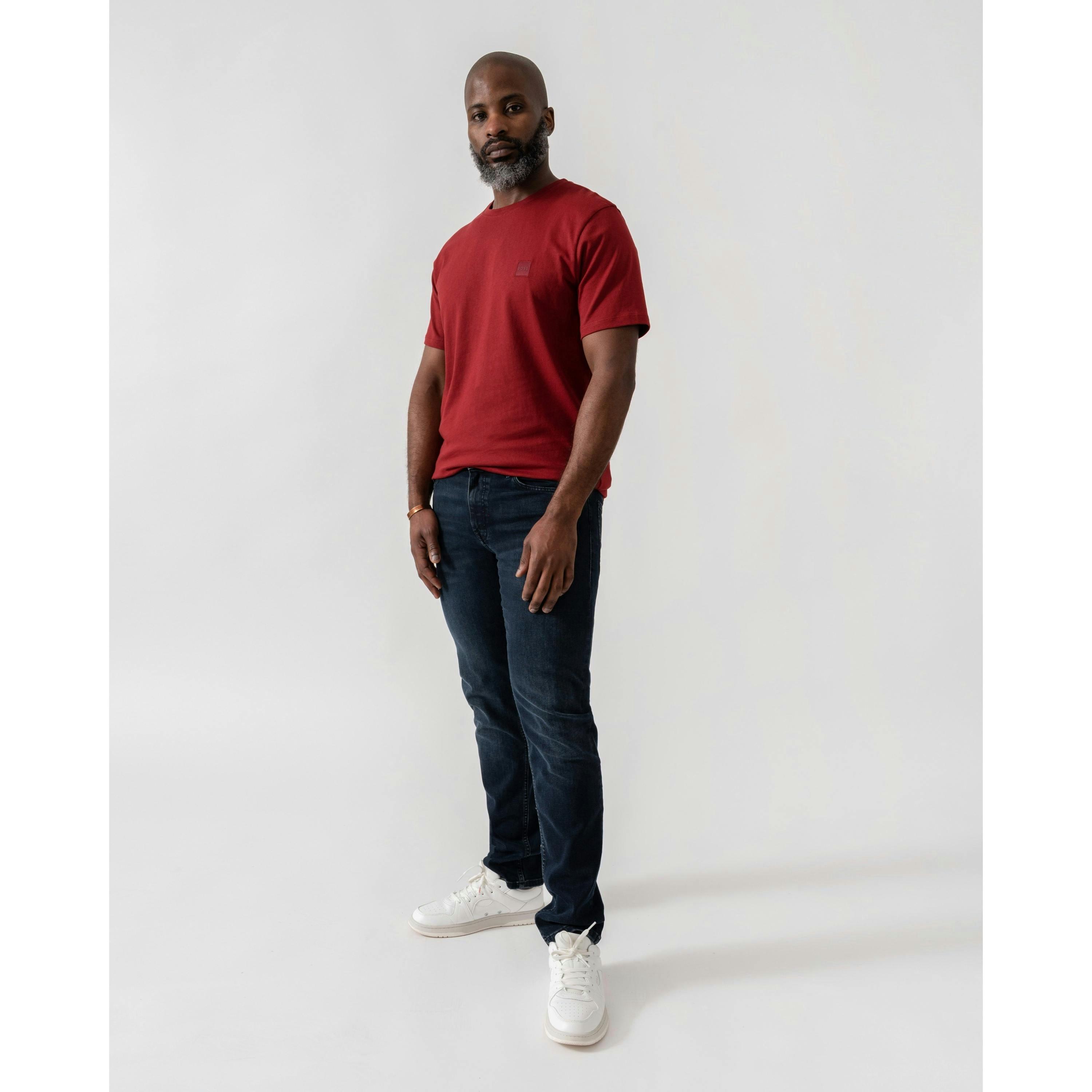 Hugo Boss Logo Patch T-Shirt  in Wine , view 4 of 4