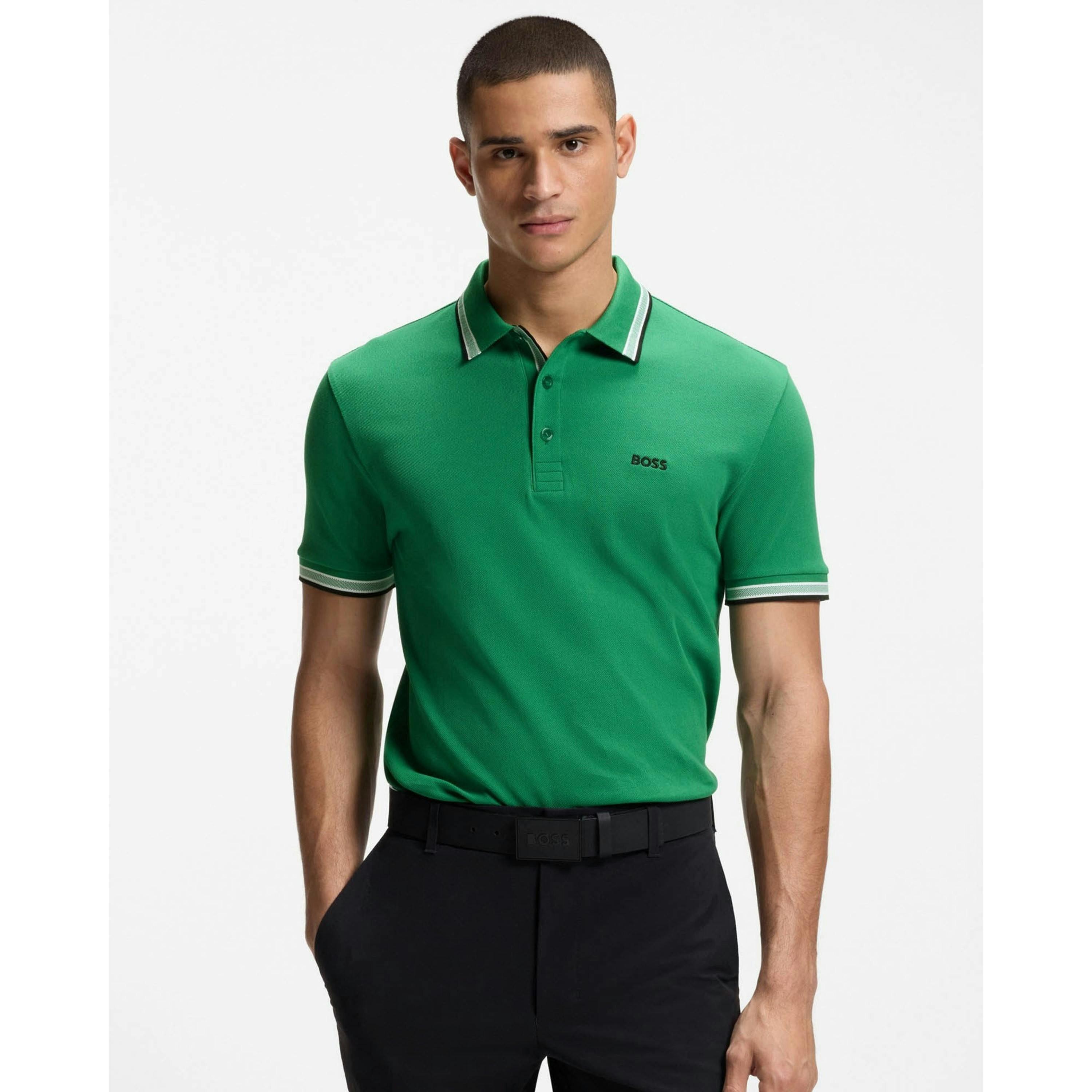 Hugo Boss Contrast Logo Polo Shirt  in Green , view 1 of 4