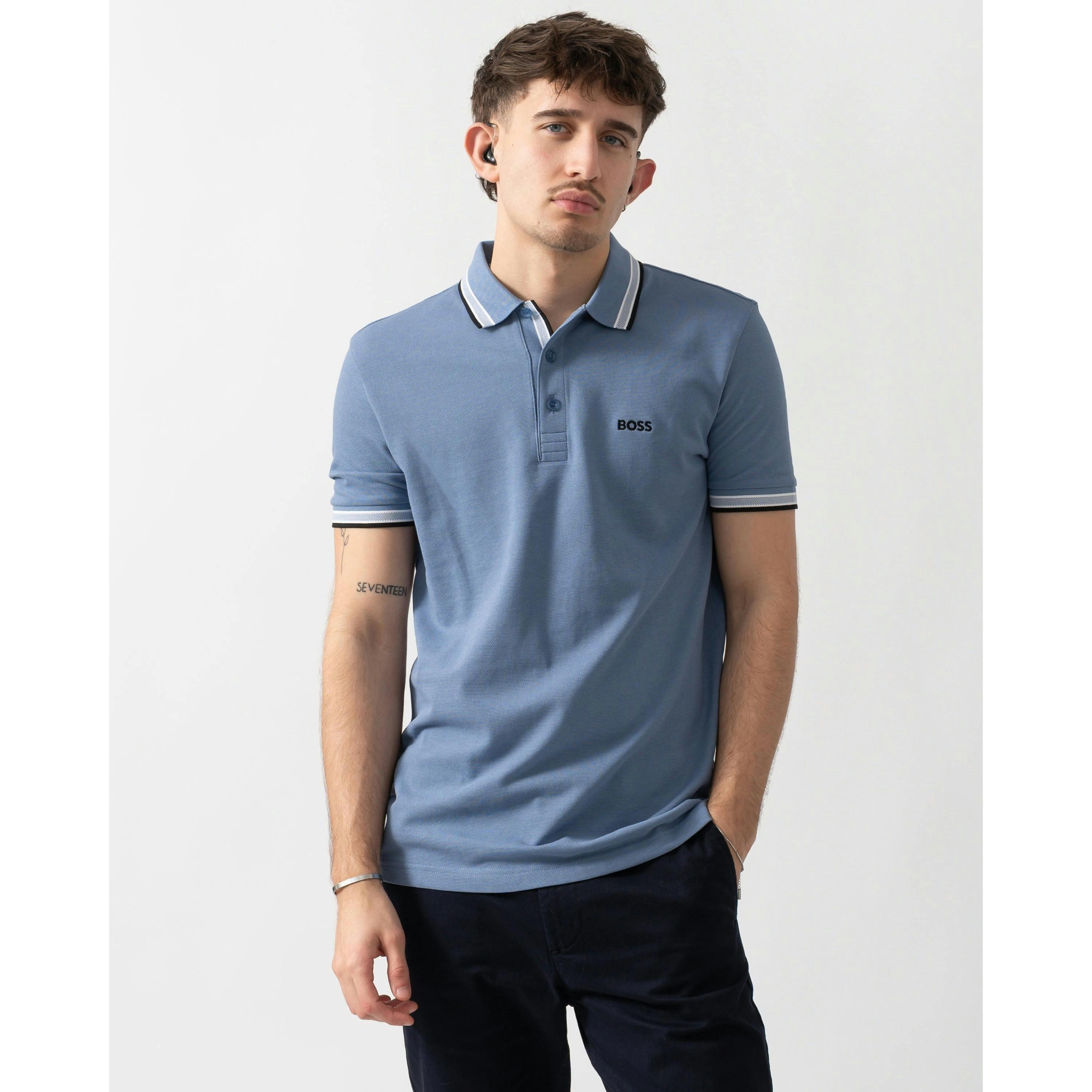 Hugo Boss Contrast Logo Polo Shirt  in Blue , view 1 of 4