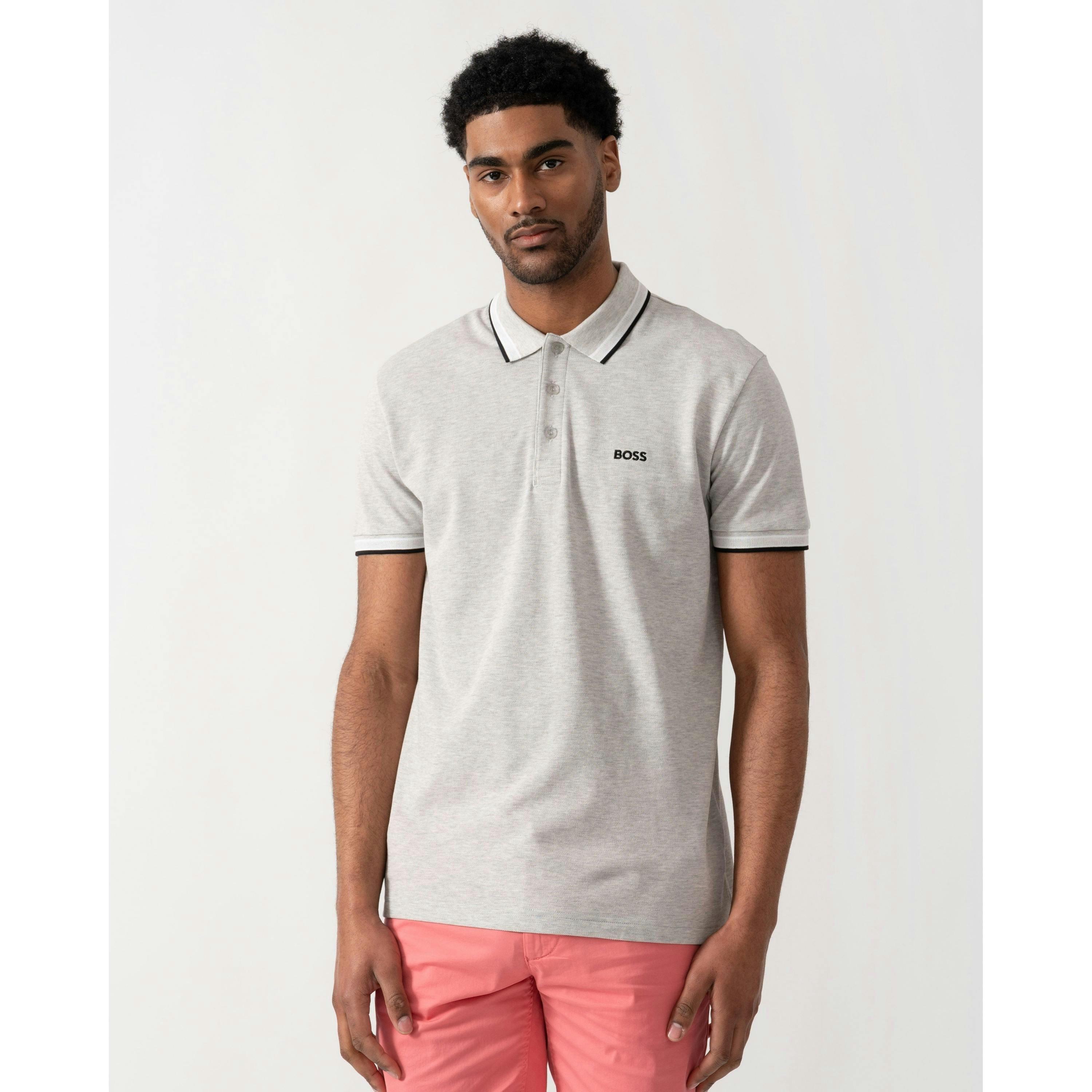 Hugo Boss Contrast Logo Polo Shirt  in Grey , view 1 of 4