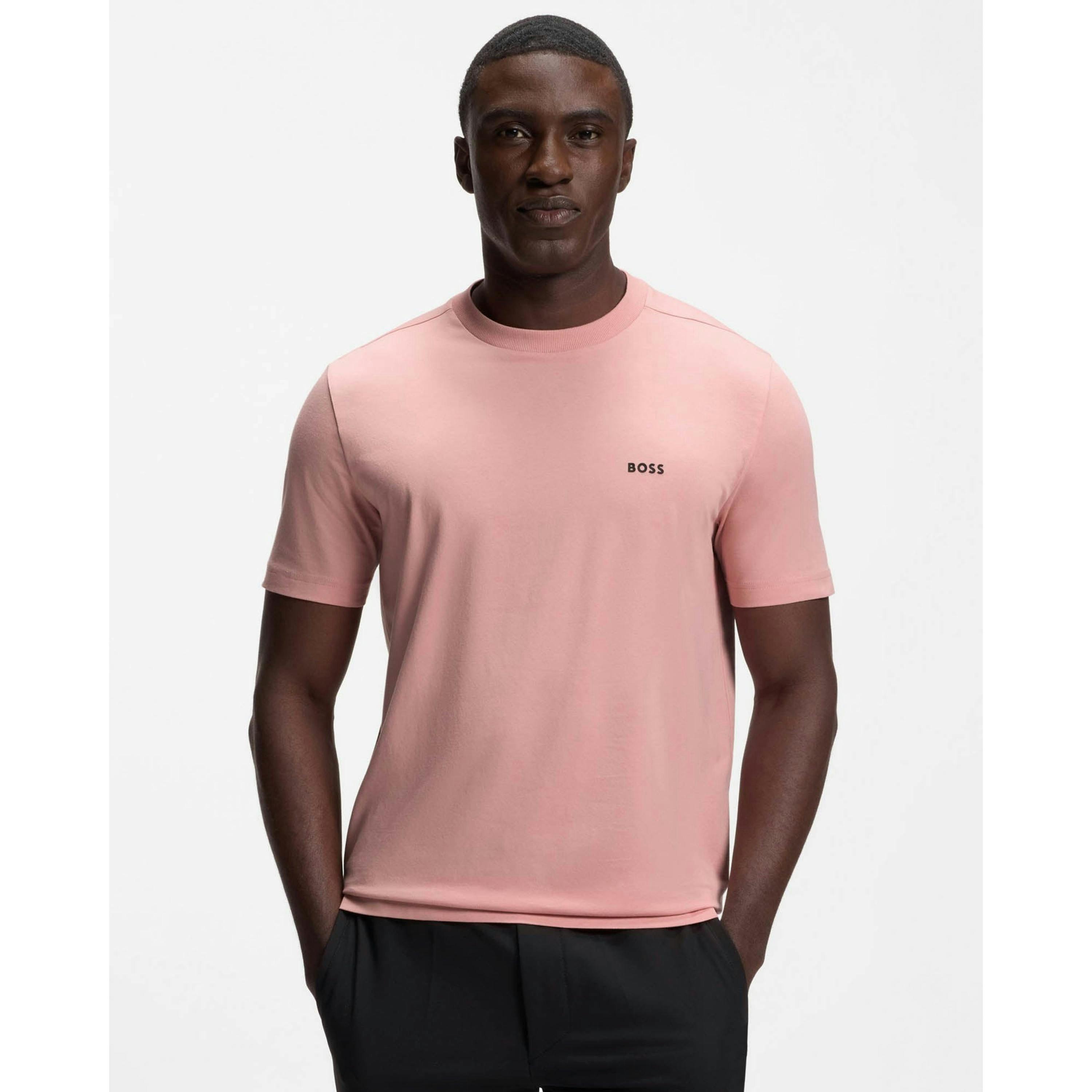 Hugo Boss Contrast Logo T-Shirt  in Coral , view 1 of 4