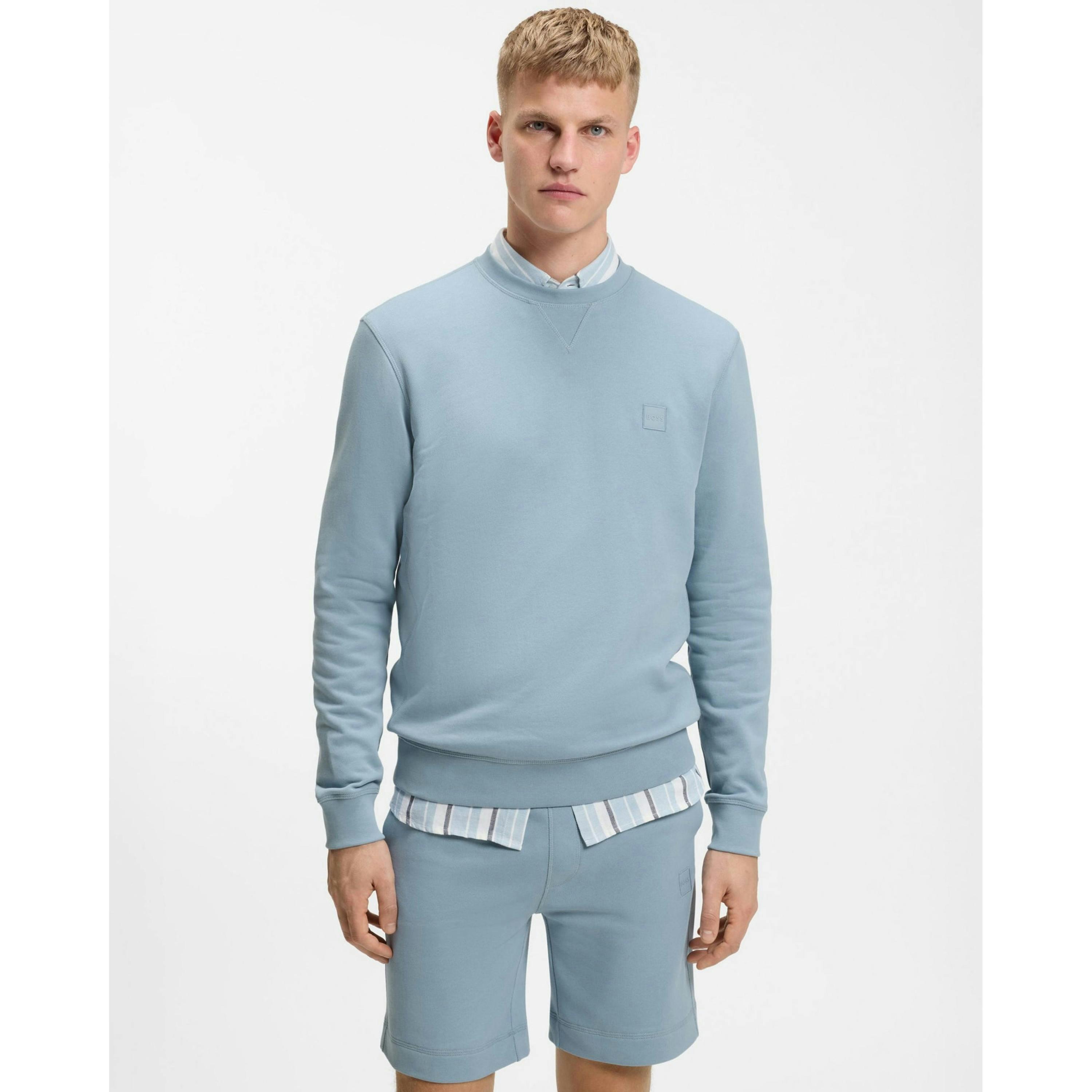 Hugo Boss Logo Patch Sweatshirt  in Blue , view 1 of 4
