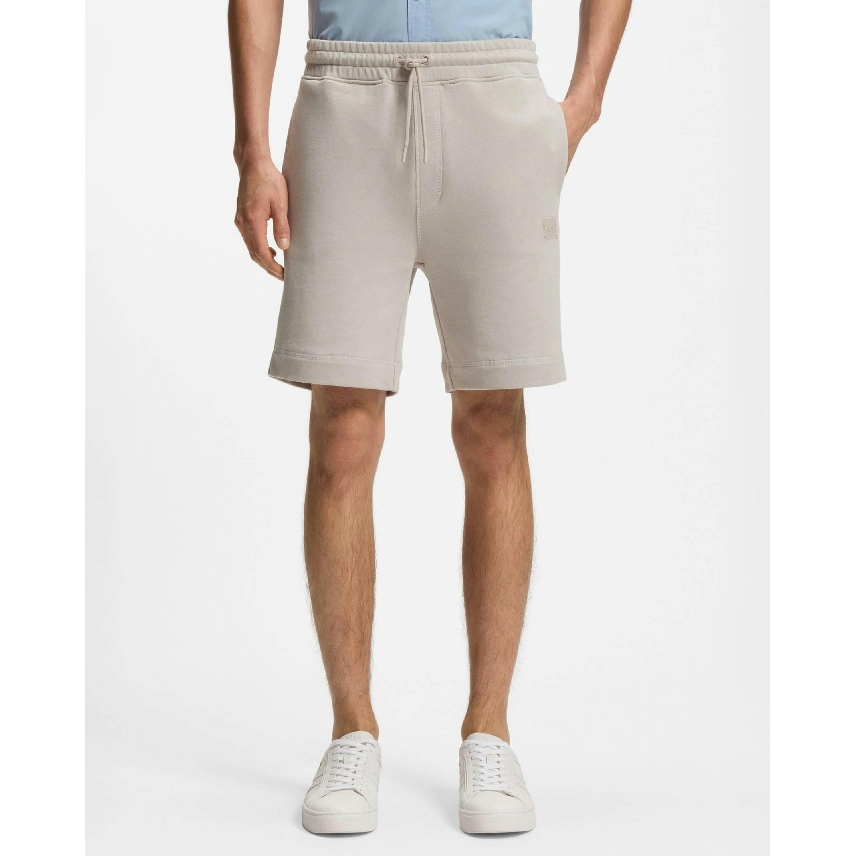 Hugo Boss Logo Badge Chino Shorts  in Grey , view 1 of 4