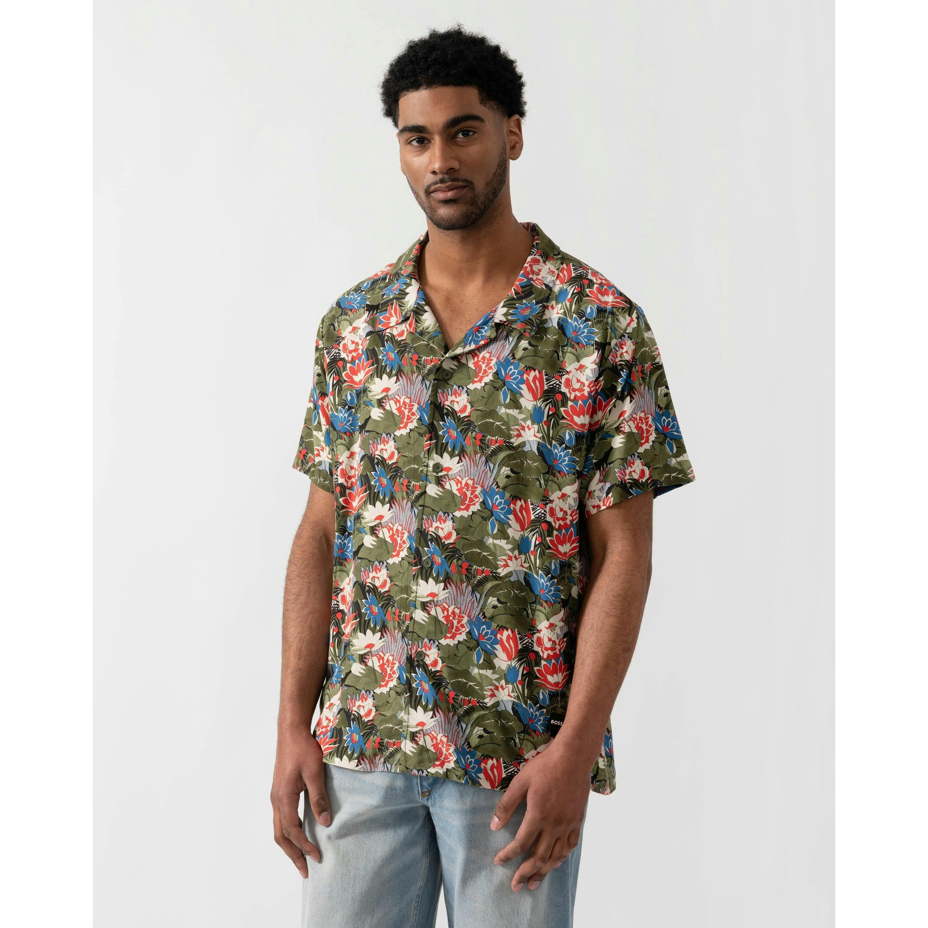 Hugo Boss Floral Print Shirt  in Grey , view 1 of 4