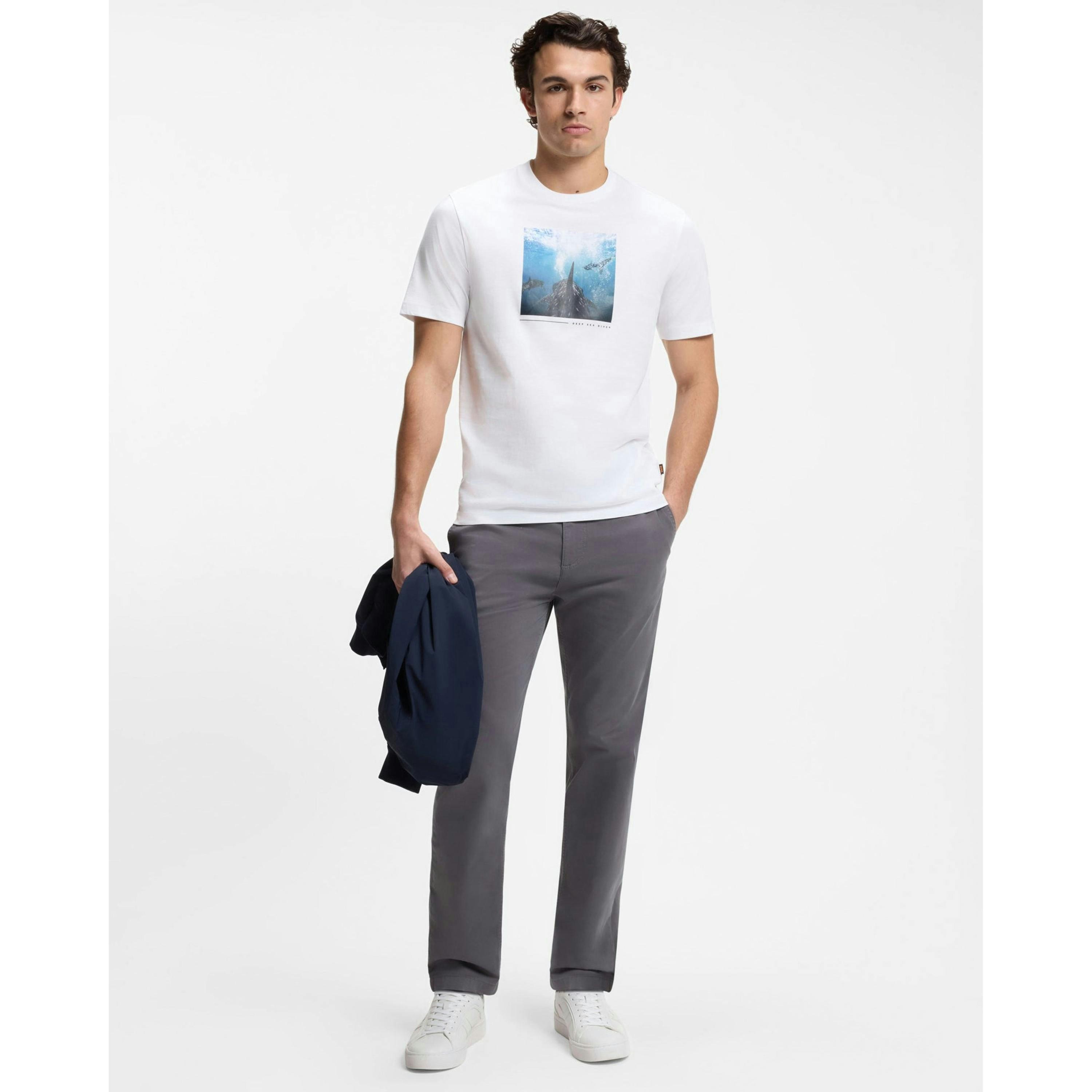 Hugo Boss Graphic Print T-Shirt  in White , view 4 of 4