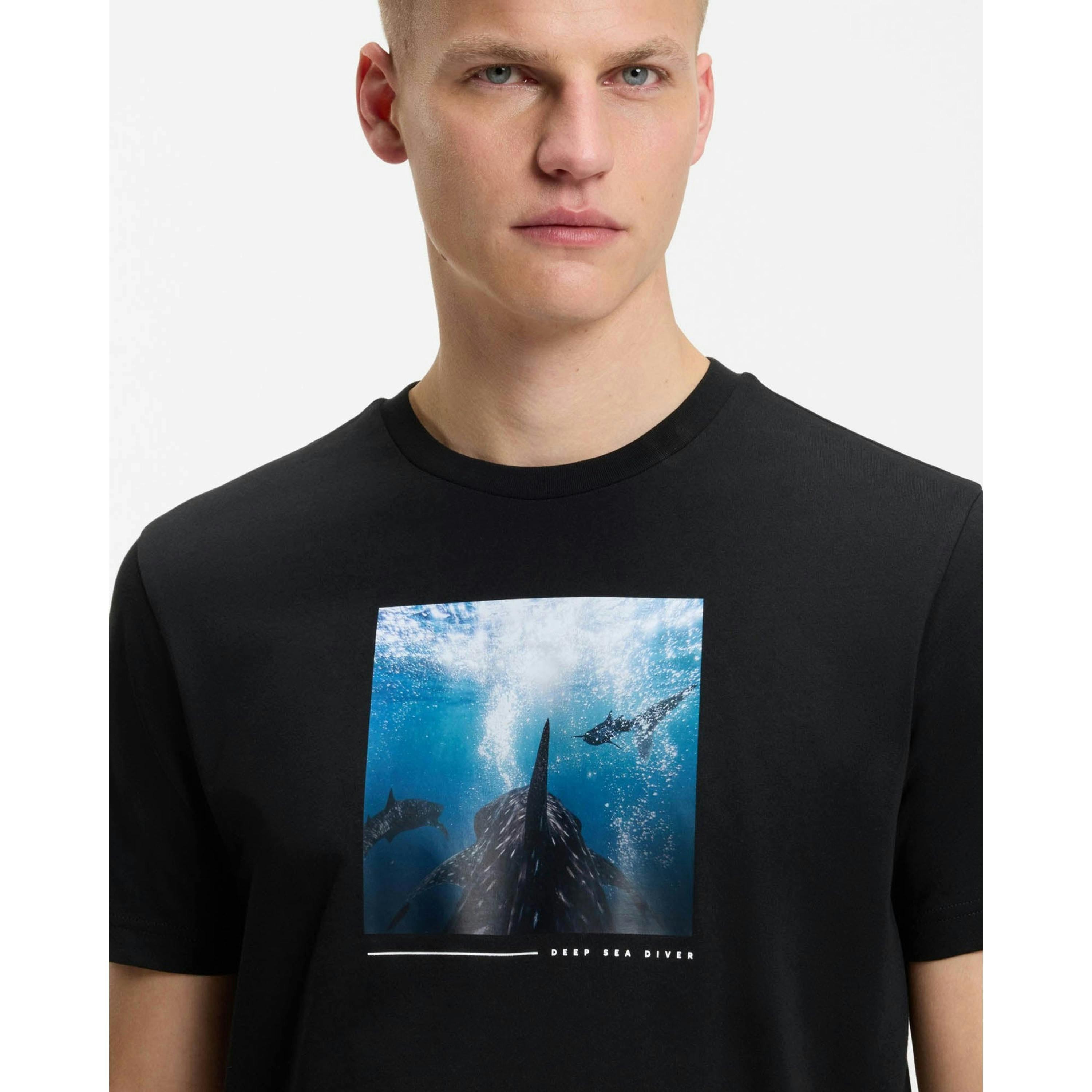 Hugo Boss Graphic Print T-Shirt  in Black , view 3 of 4