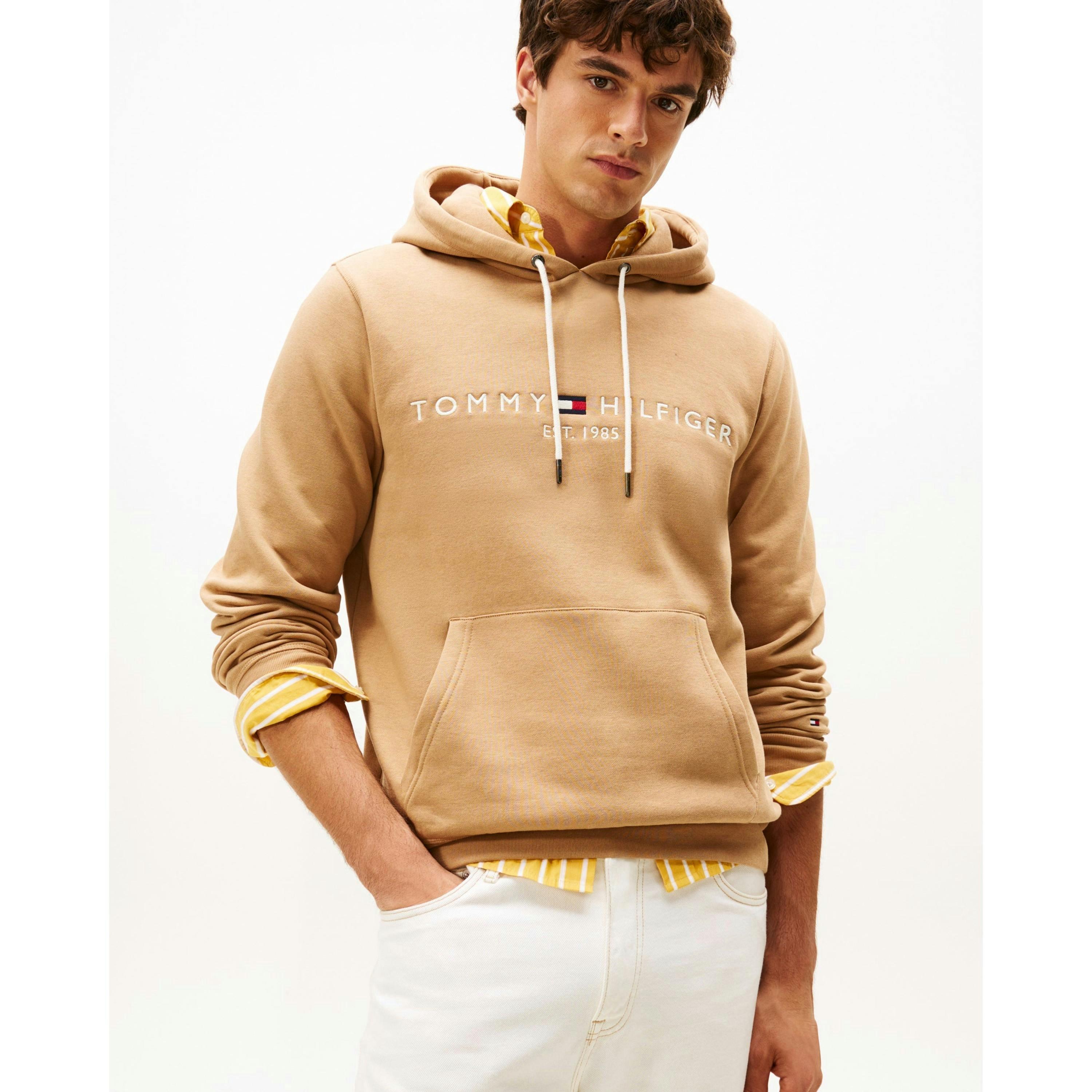 Tommy Hilfiger Tommy Logo Hoodie  in Brown , view 1 of 5
