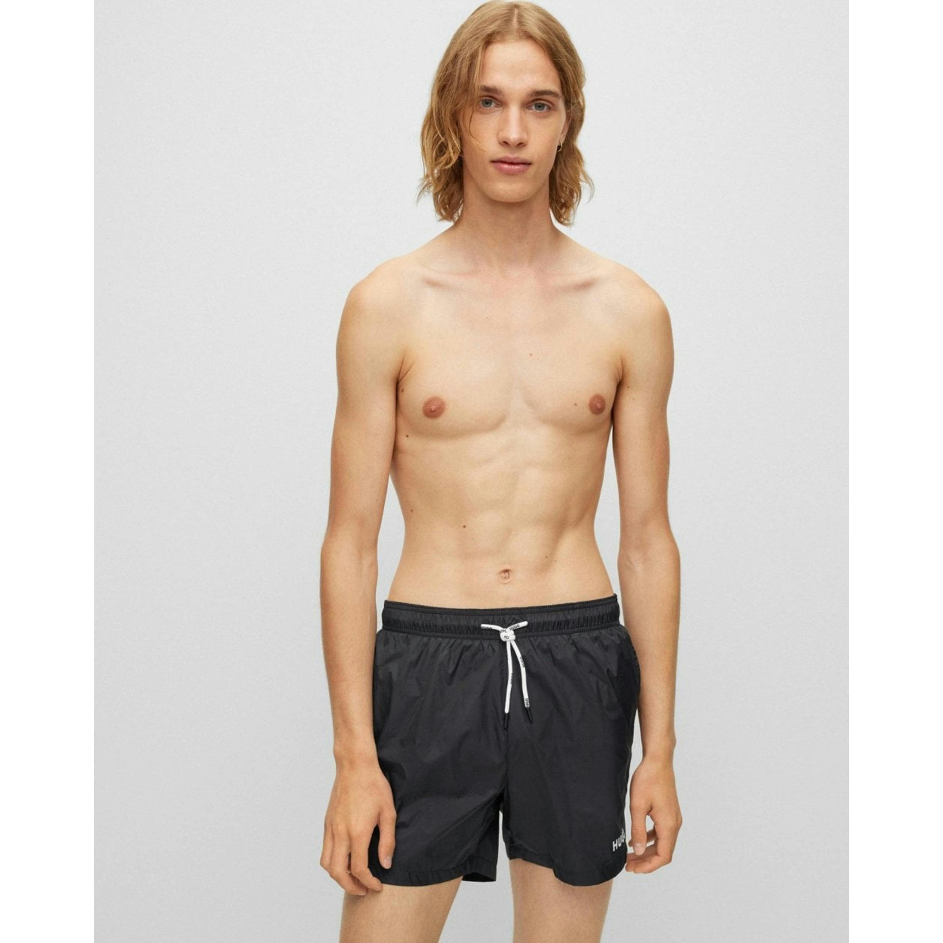 Hugo Boss Logo Swimming Shorts  in Black , view 1 of 3