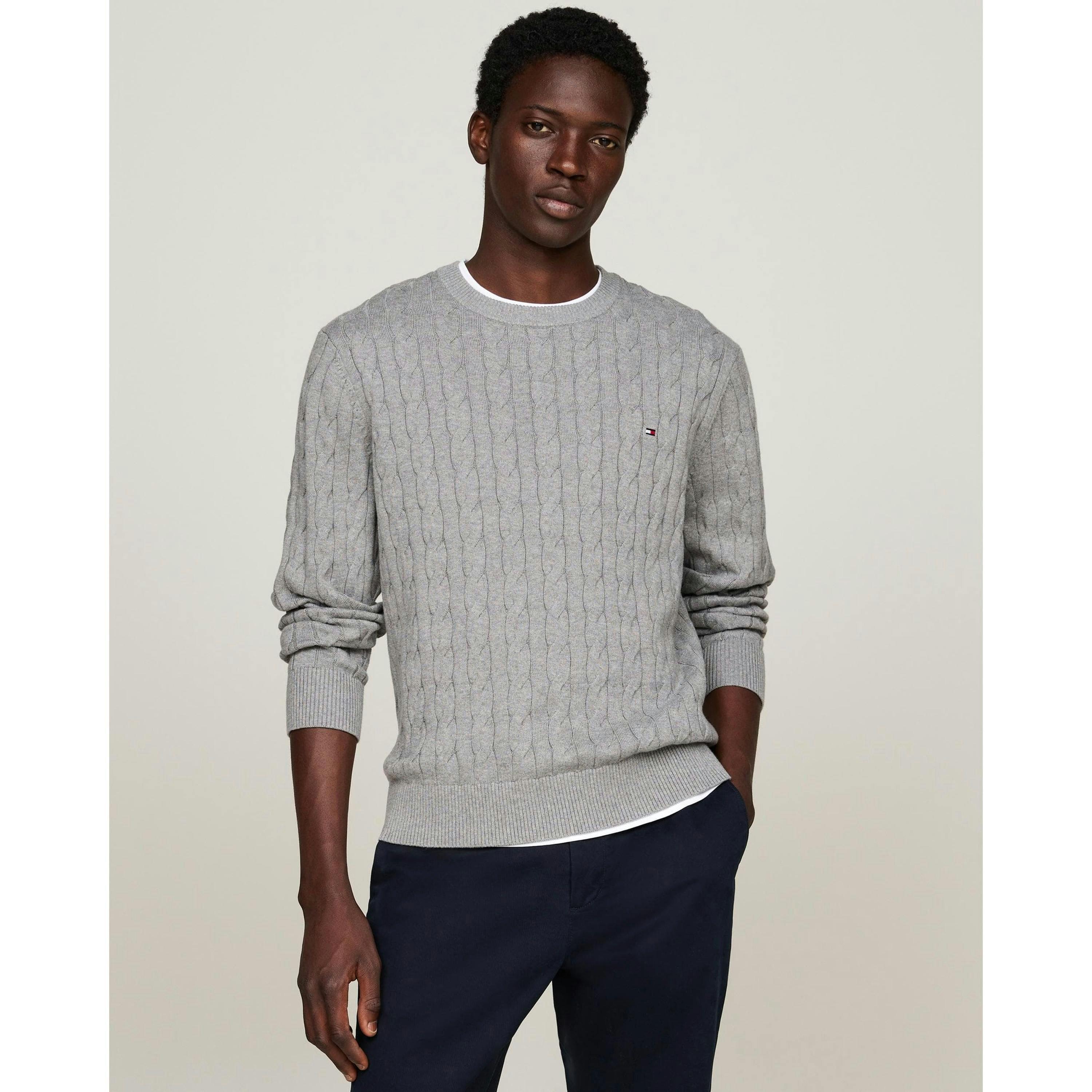 Tommy Hilfiger Cable Jumper  in Grey , view 1 of 5