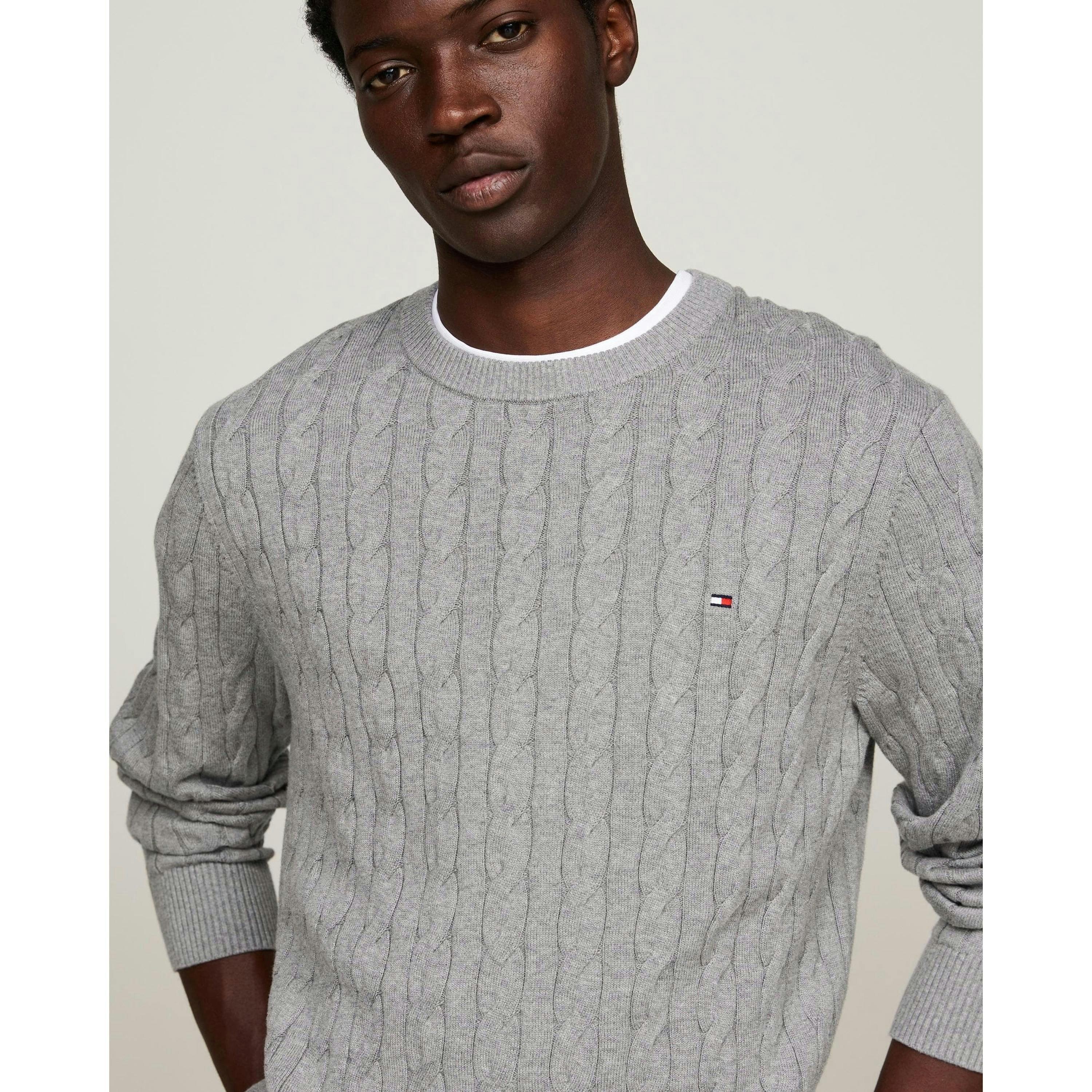 Tommy Hilfiger Cable Jumper  in Grey , view 3 of 5