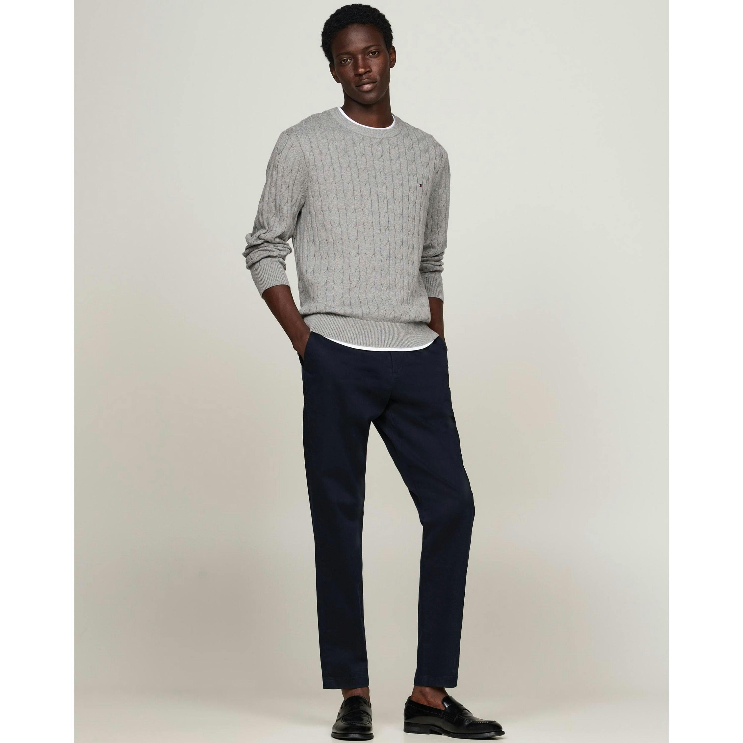 Tommy Hilfiger Cable Jumper  in Grey , view 5 of 5