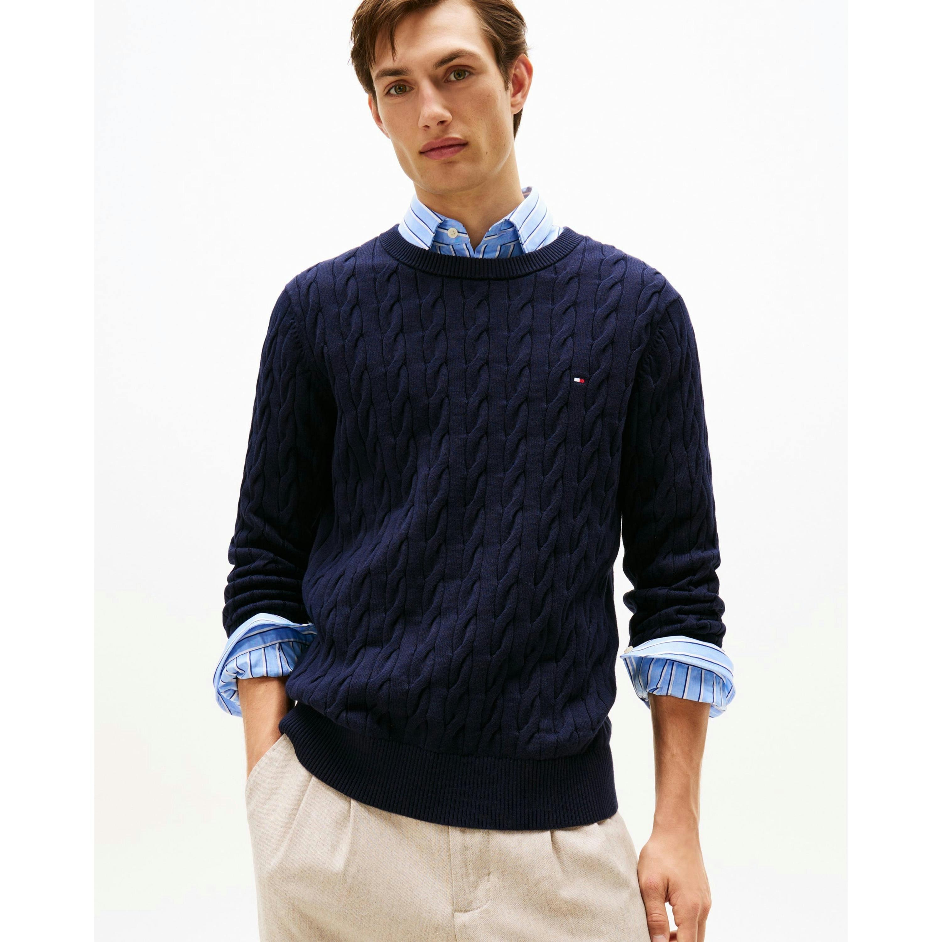 Tommy Hilfiger Cable Jumper  in Grey , view 1 of 6