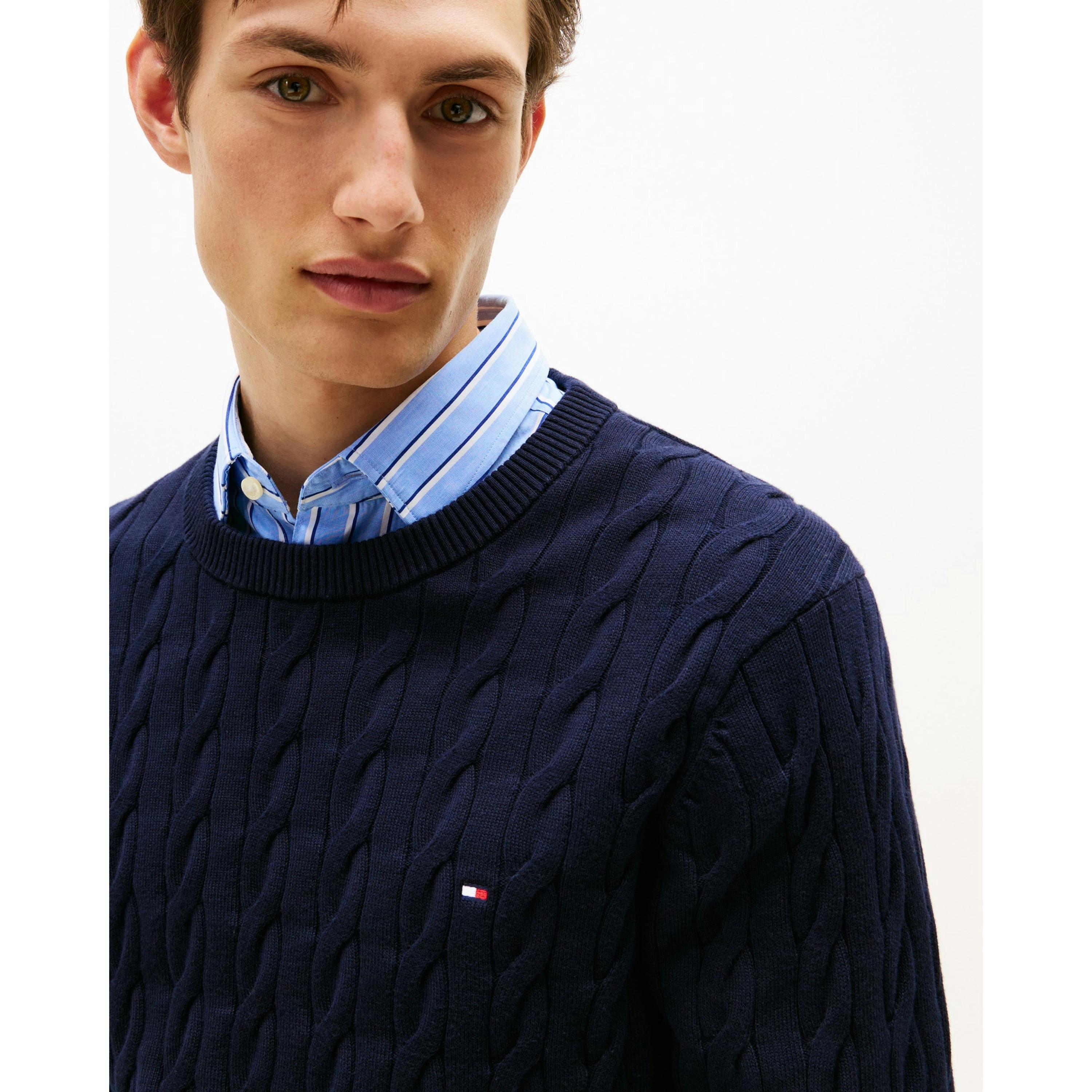 Tommy Hilfiger Cable Jumper  in Grey , view 3 of 6