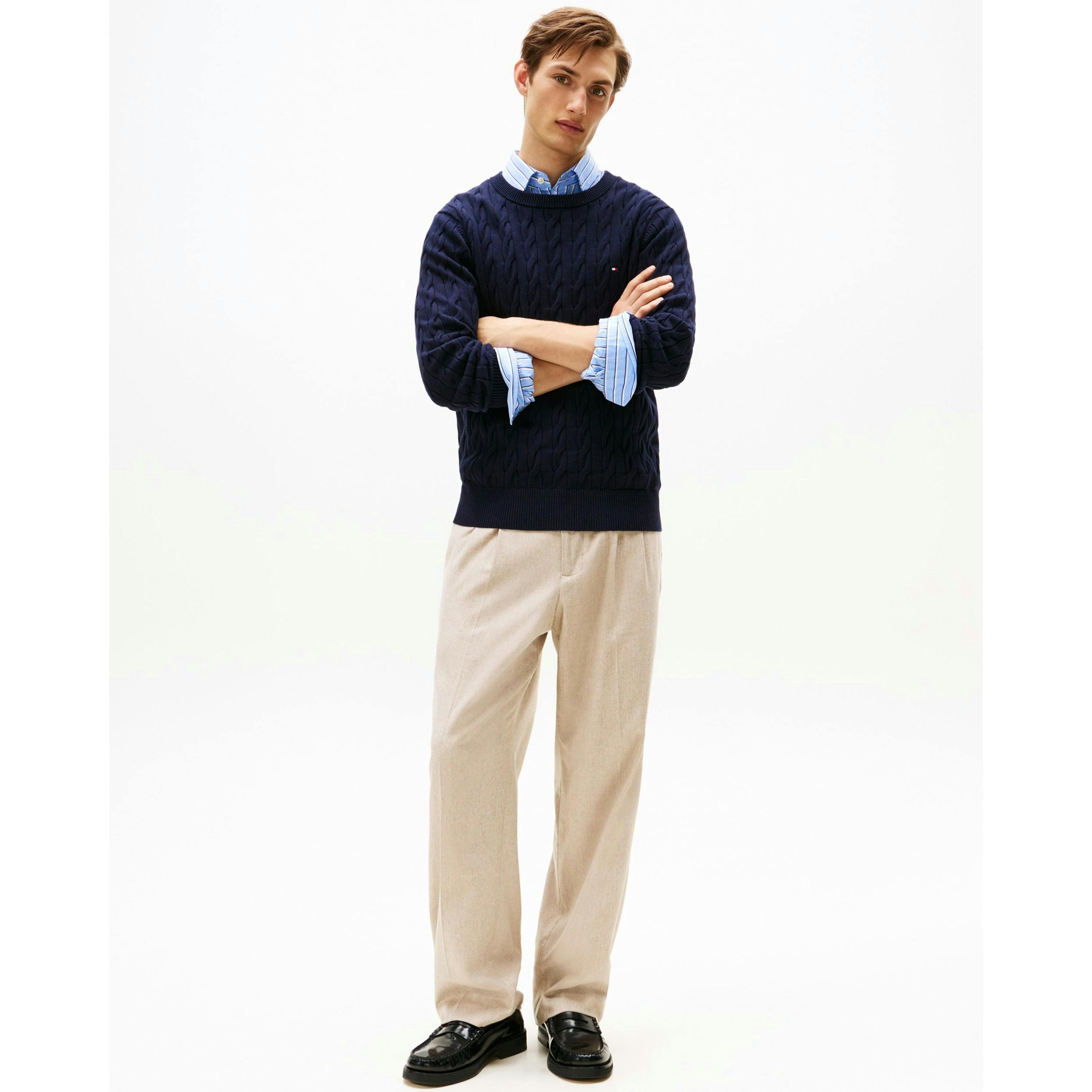Tommy Hilfiger Cable Jumper  in Grey , view 5 of 6