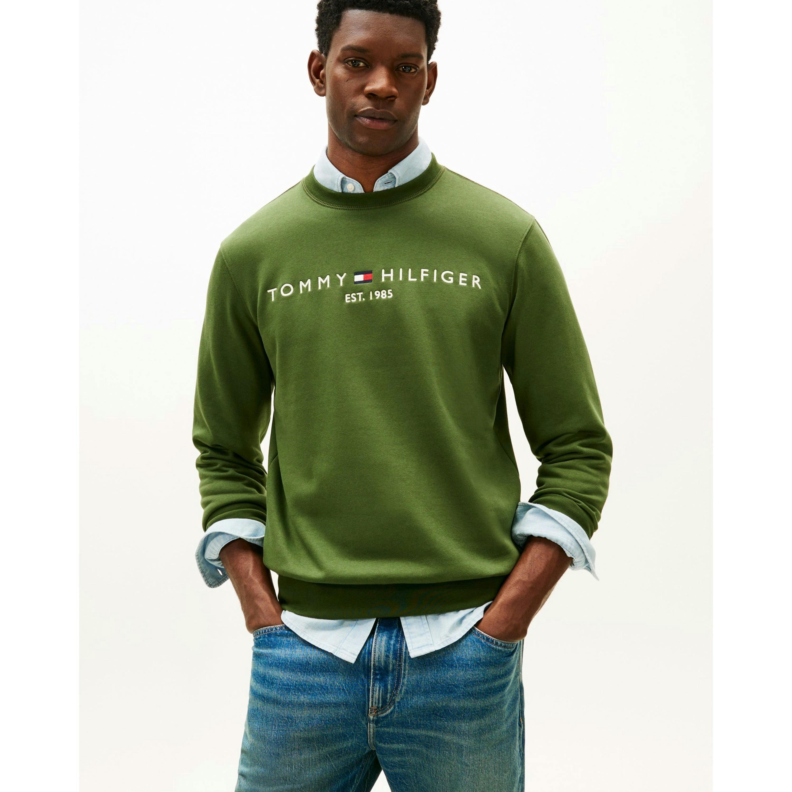 Tommy Hilfiger Tommy Logo Sweatshirt  in Green , view 1 of 5